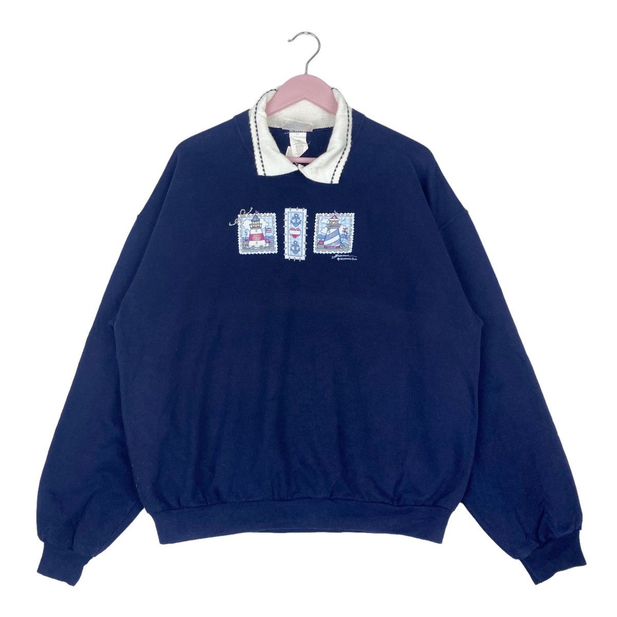 Designer × Vintage Morning Sun Sweatshirt Collar Crewneck Pullover Jumper Size US XL / EU 56 / 4 - 1 Thumbnail