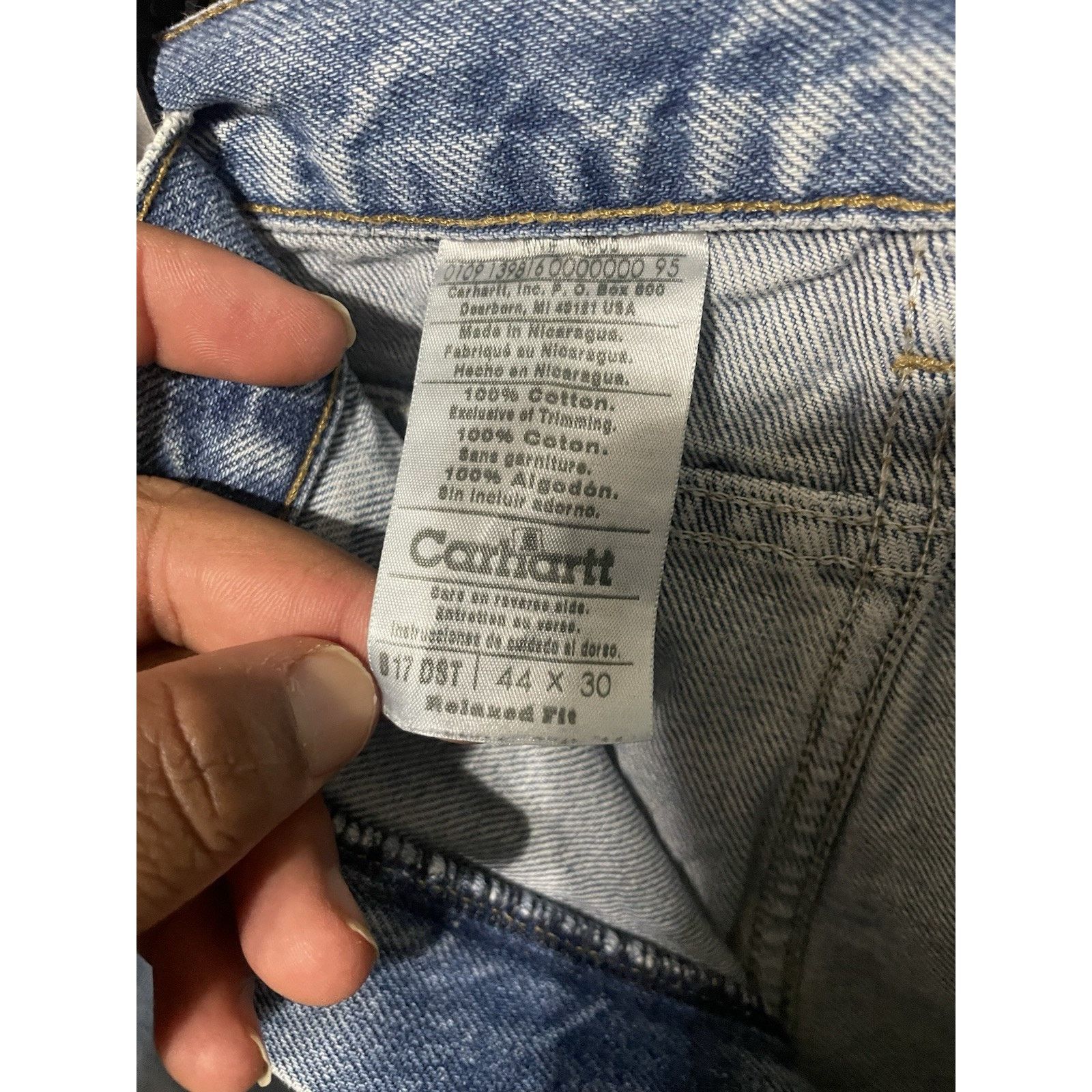 Carhartt Size 44x30- Carhartt Jeans Mens Blue Denim Straight Leg Size US 44 / EU 60 - 3 Thumbnail