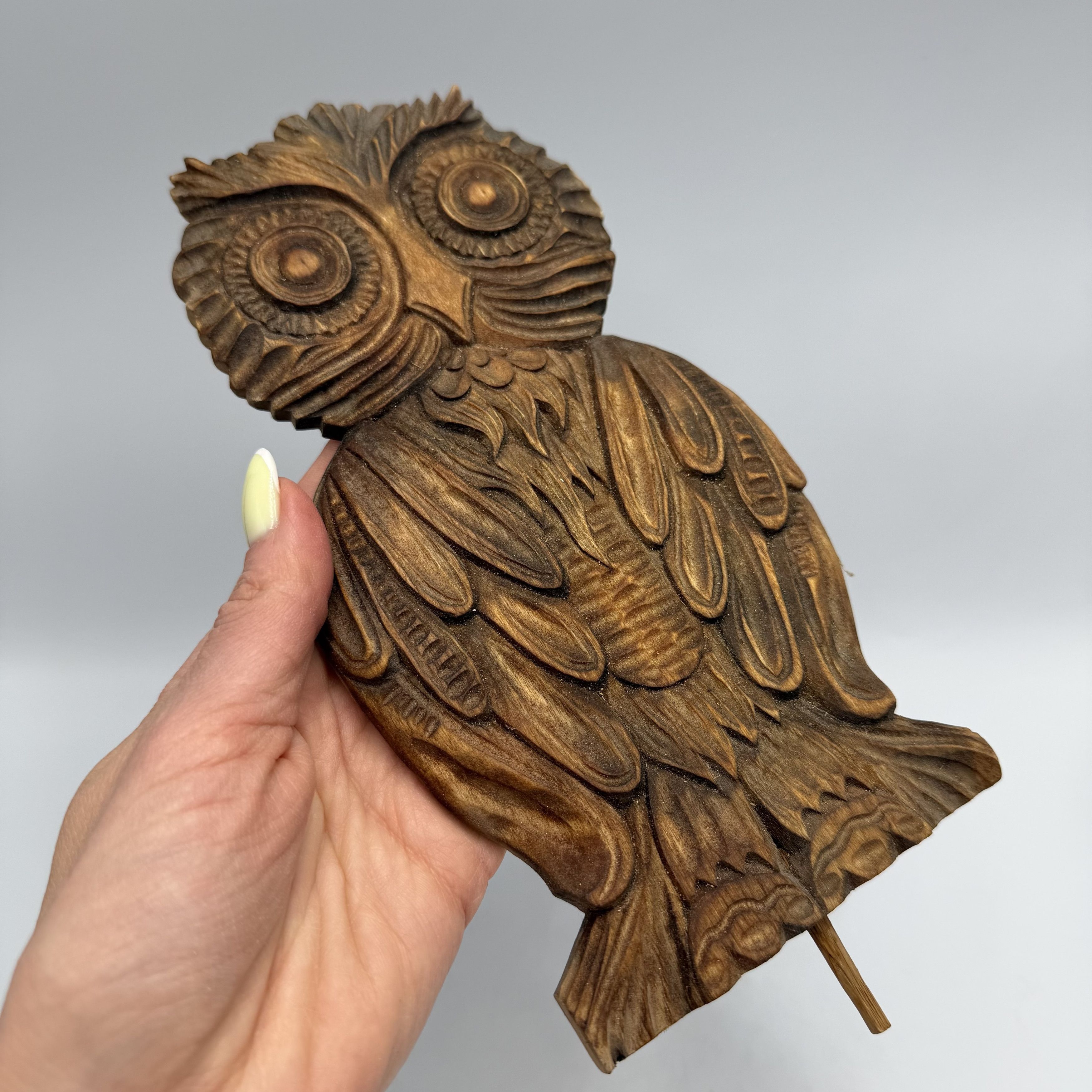 Vintage Vintage Hand Carved Wooden Owl Wall Plaque Linden Wood Size ONE SIZE - 8 Thumbnail