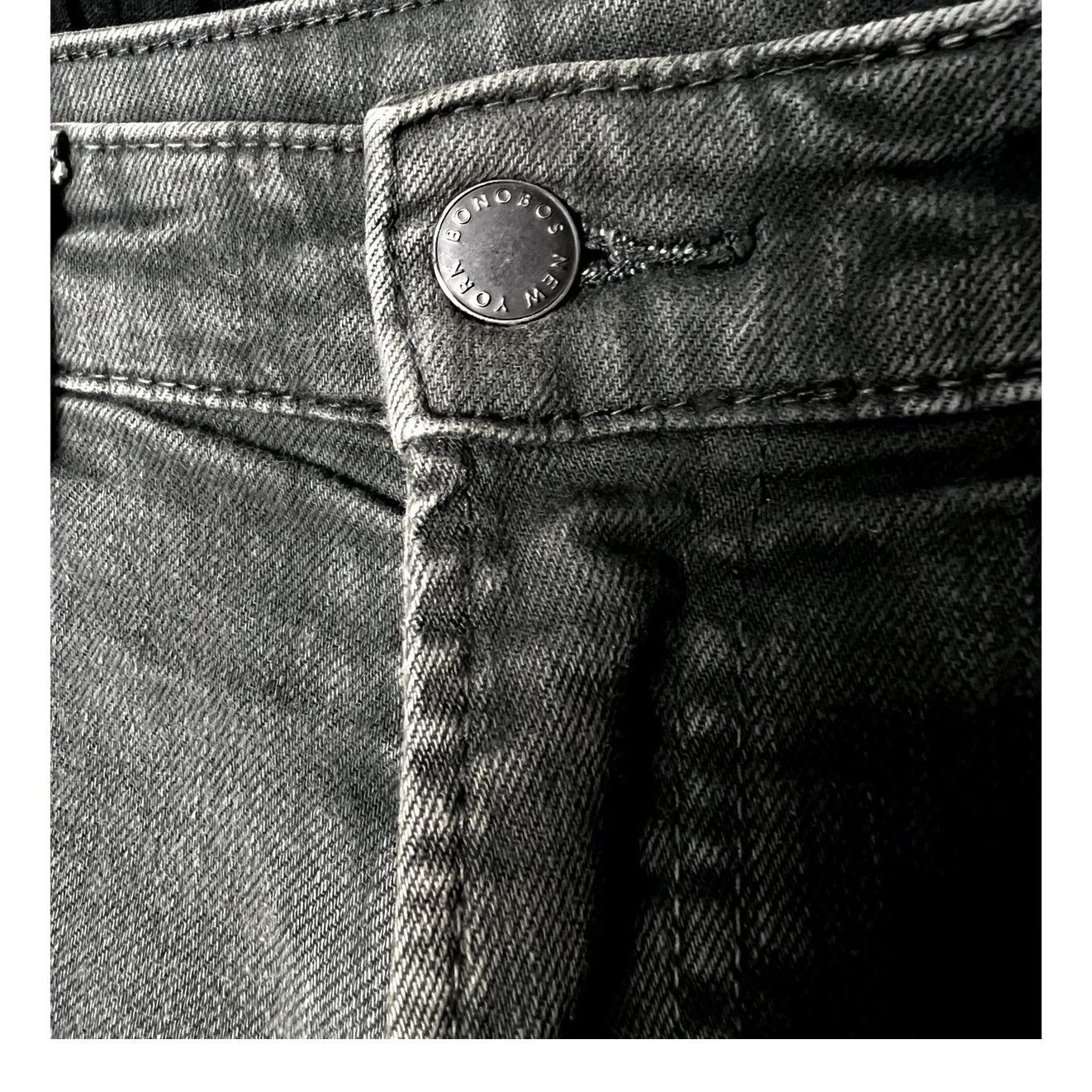 Bonobos Men's Bonobos Gray Denim Jeans Slim Straight Casual 33x30 Size US 33 - 3 Thumbnail