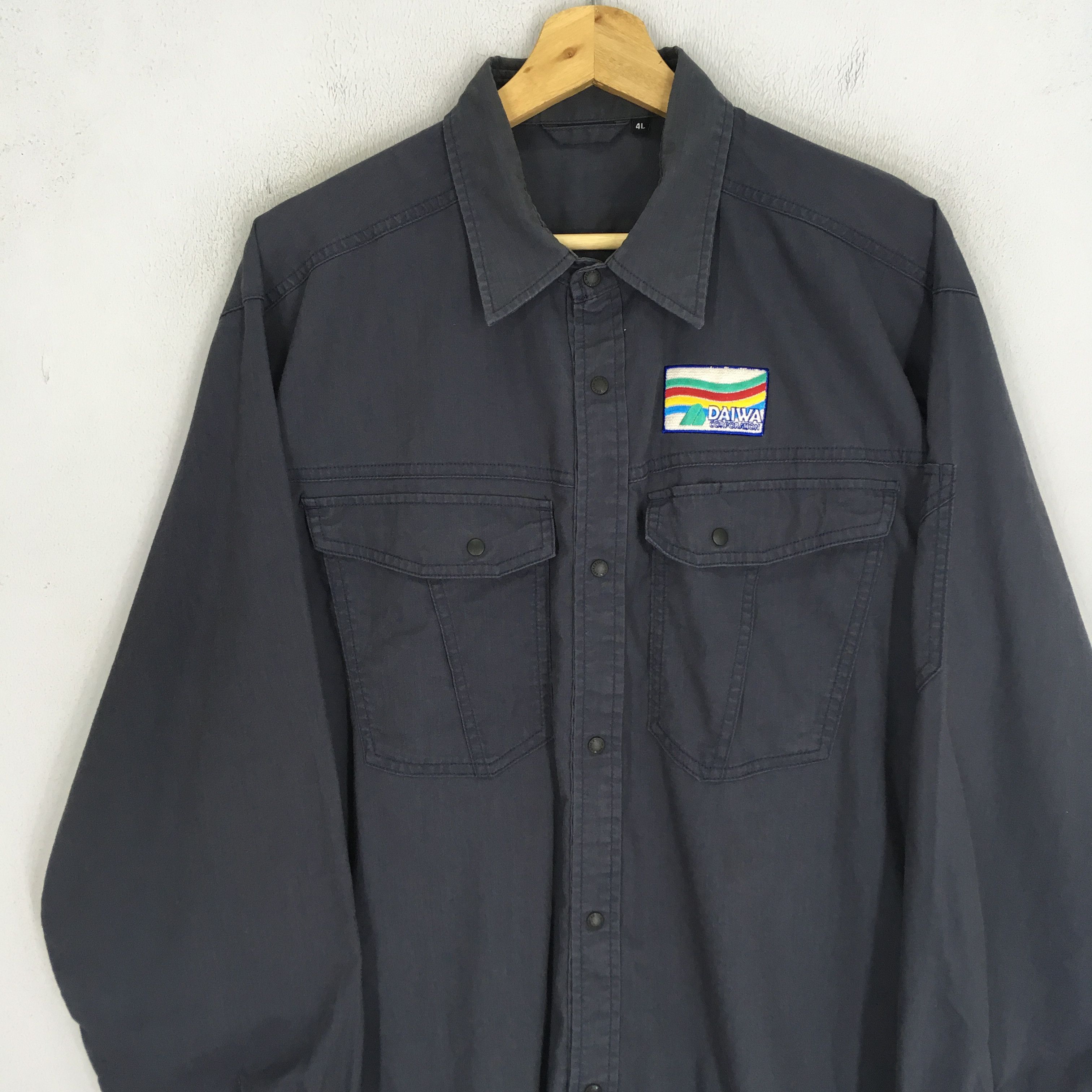 DAIWA Vintage Retro Work Shirt Daiwa Factory Button Shirt Size US XL / EU 56 / 4 - 3 Thumbnail