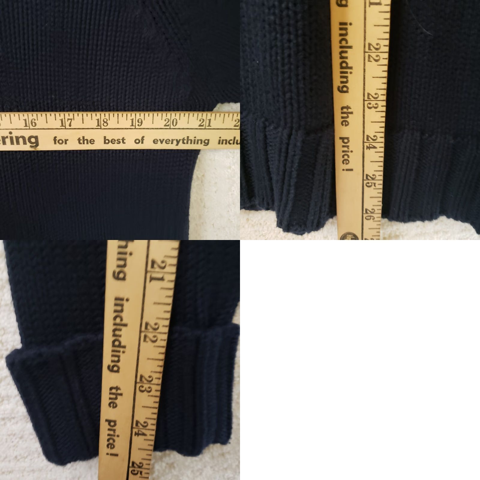 Ralph Lauren Lauren Ralph Lauren Women's L Black Cotton Sweater Shoulder Button Mock Neck Long Sleeve Raglan Pullover Knit Casual Workwear - Mens? Size L / US 10 / IT 46 - 9 Thumbnail