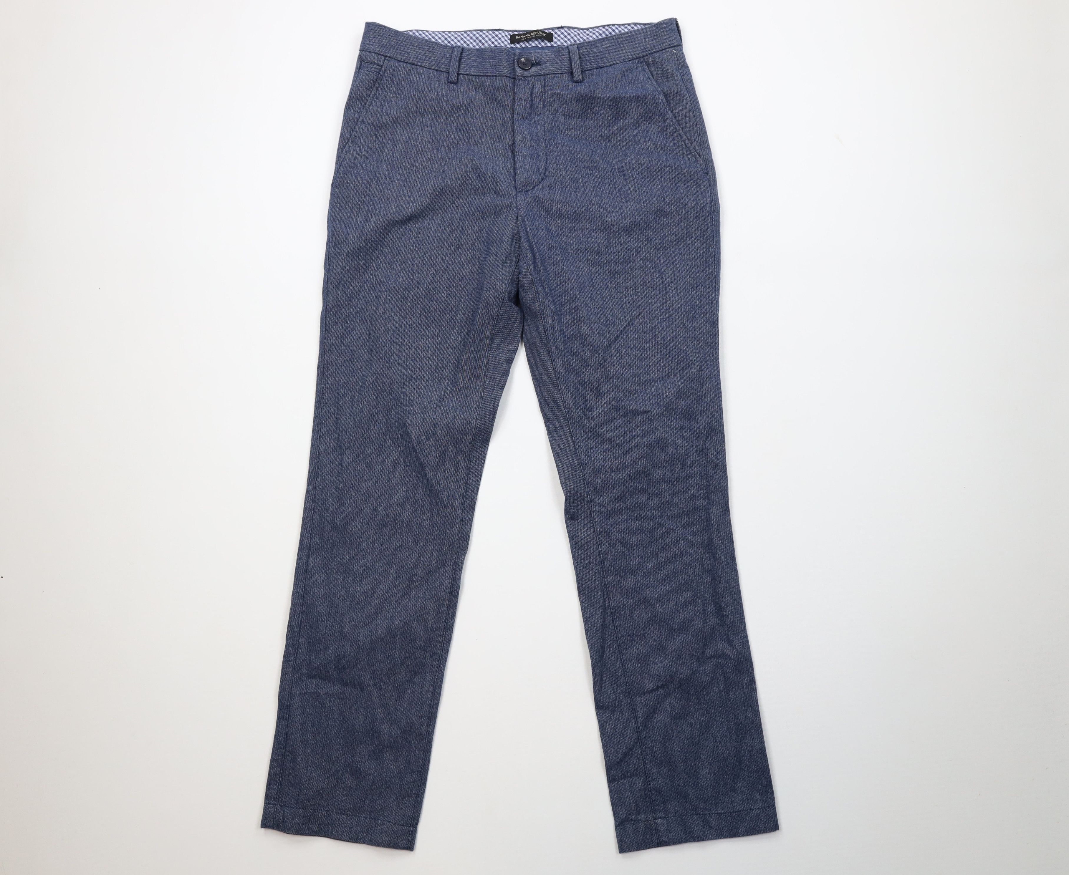 Banana Republic Banana Republic Kentfield Chambray Flannel Chino Pants Blue Size US 32 / EU 48 - 1 Thumbnail