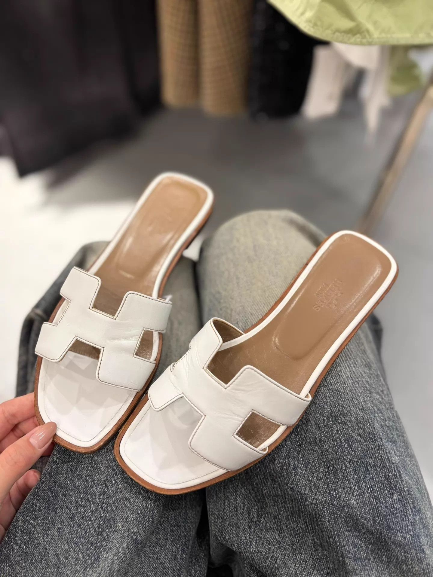 Hermes Hermes White H Slipper 98 New 36.5 (36/35.5) Size US 6 / IT 36 - 1 Thumbnail