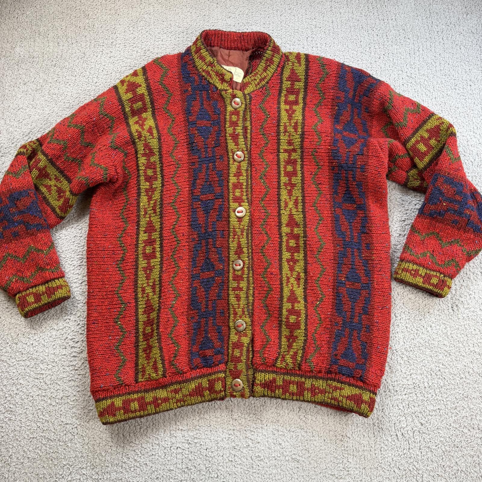 Other Vintage Irish Wool Cardigan Síocháin Handloomed Co Sweater Size US XL / EU 56 / 4 - 1 Thumbnail