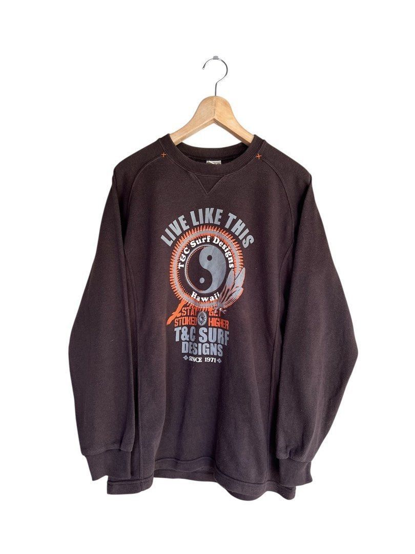 Vintage T&c Surf Design Hawaii Sweatshirt Size US M / EU 48-50 / 2 - 1 Thumbnail