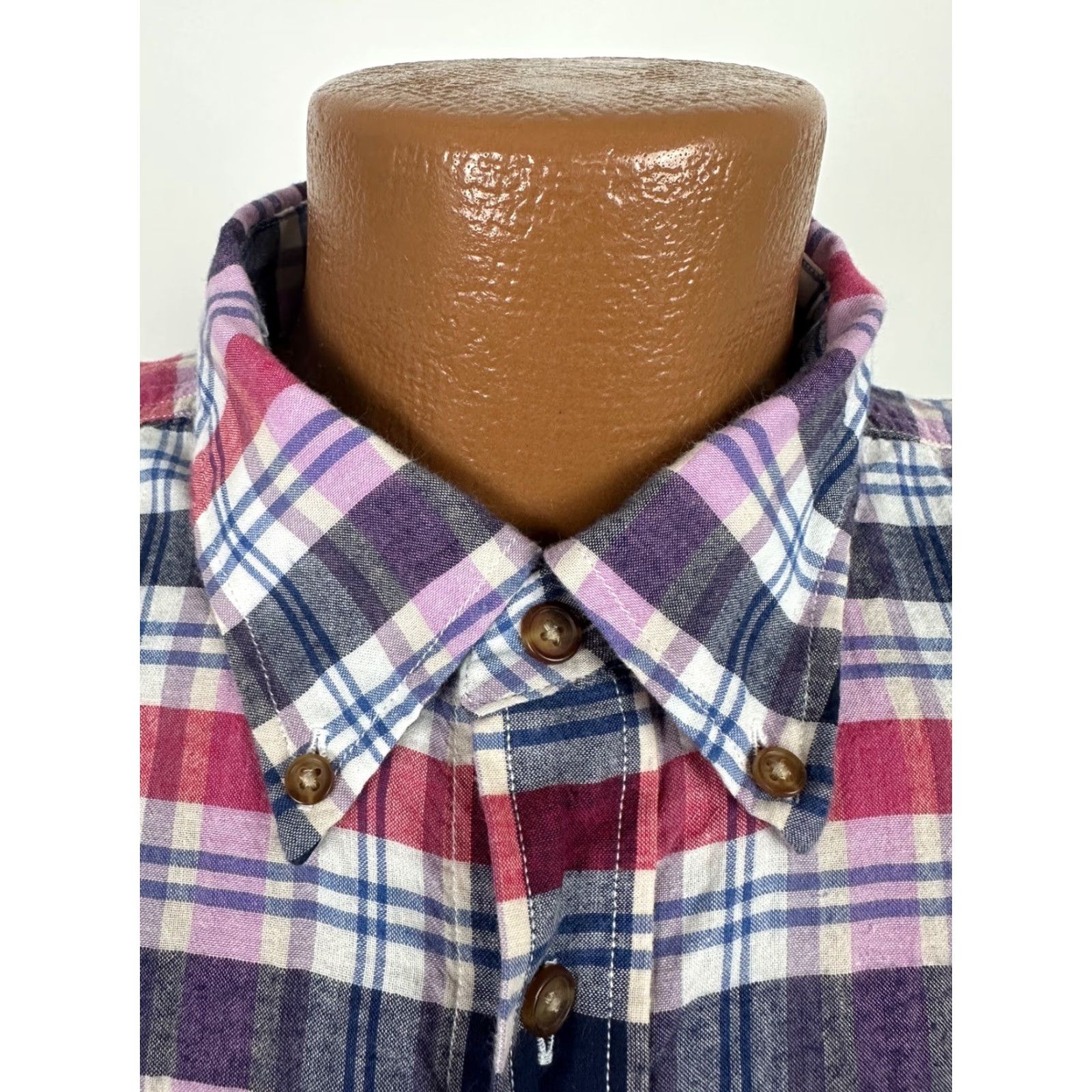 Lands' End Lands End Shirt Men Large Casual Outdoors Plaid Lightweight Cotton Button Down Size US L / EU 52-54 / 3 - 4 Thumbnail