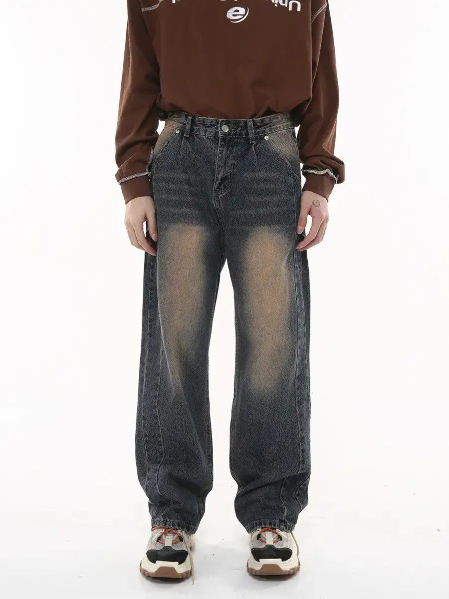 Japanese Brand Retro loose straight leg high street jeans Size US 32 / EU 48 - 1 Thumbnail