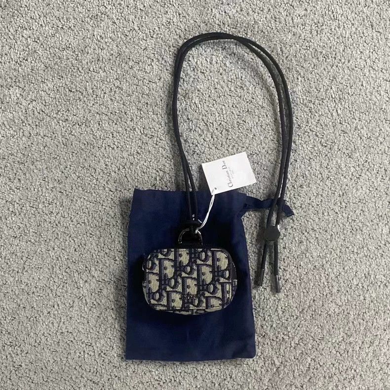 Dior The latest blue full-print pattern logo coin purse shoulde Size ONE SIZE - 1 Thumbnail