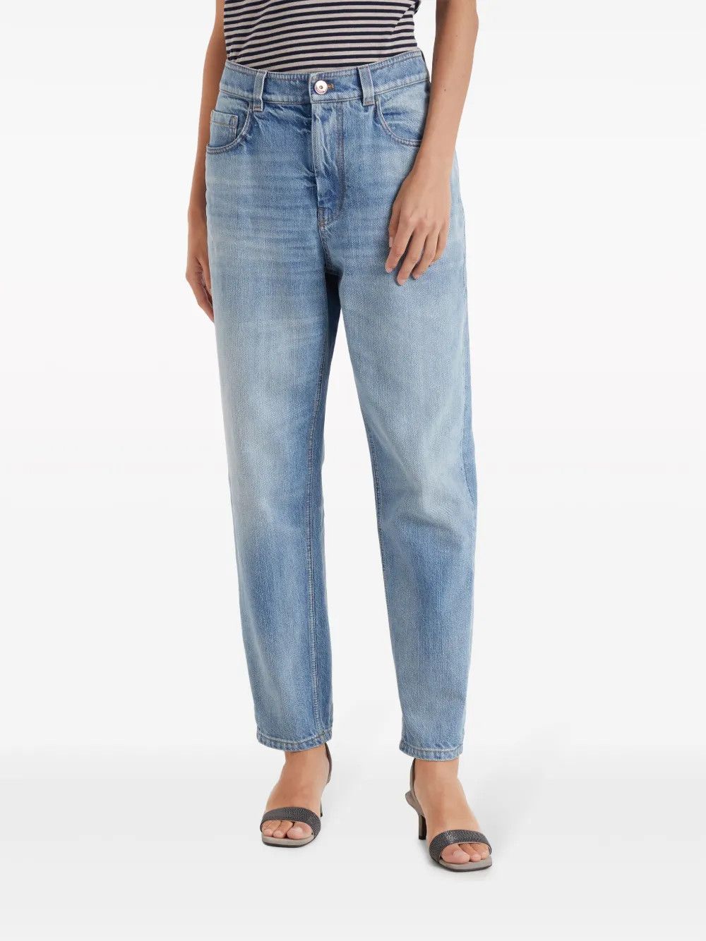 Brunello Cucinelli o1la1rc1a0425 Lady Denim Pants in Light Blue Size 30" / US 8 / IT 44 - 2 Thumbnail
