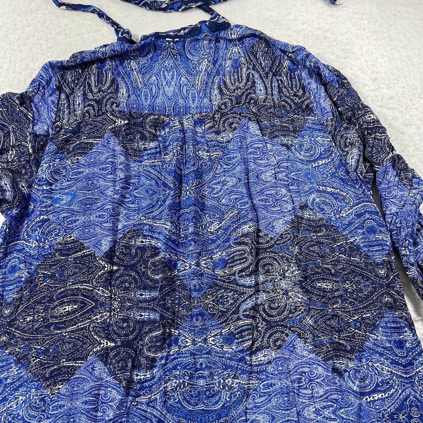 Lucky Brand Lucky Brand Blue & White Blouse Lightweight Top Size M / US 6-8 / IT 42-44 - 10 Thumbnail