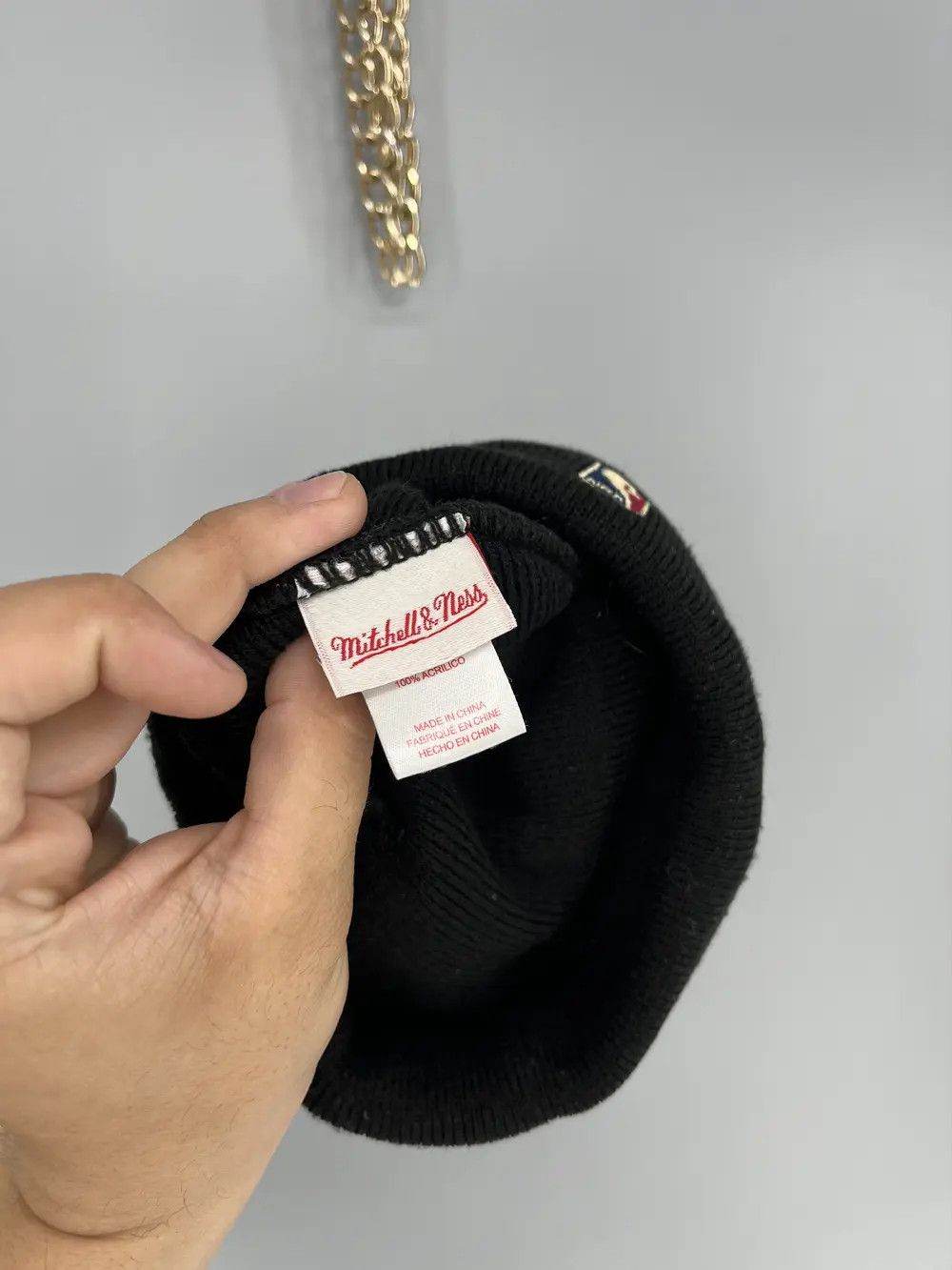 Mitchell & Ness Chicago Bulls Mitchell Ness Beanie Head Cap Embroidery Size ONE SIZE - 5 Thumbnail