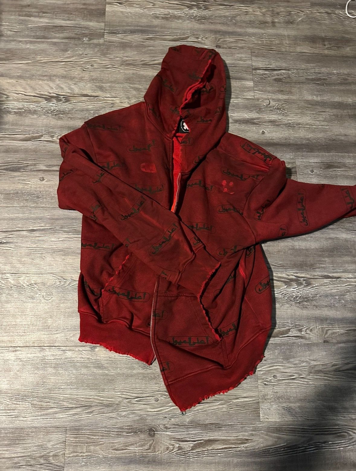 image of Archival Clothing x Highest Tendencies Zip Up in Red, Men's (Size XL)