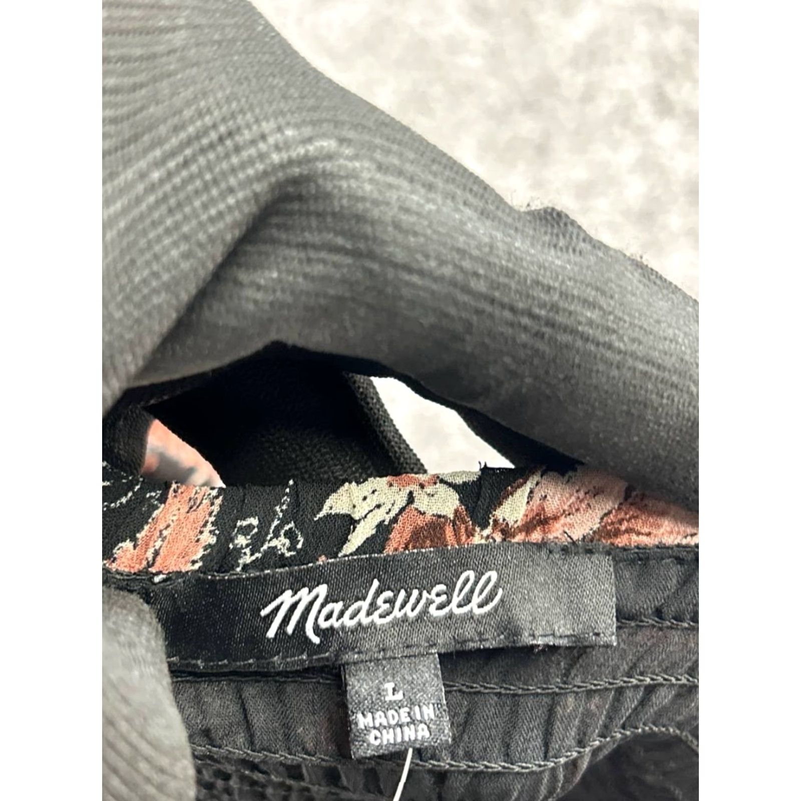 Madewell Madewell Blouse Shirt Cropped Long Sleeve Puff Sleeve Multicolor Floral Checkered Cropped Top Women L Size L / US 10 / IT 46 - 4 Thumbnail