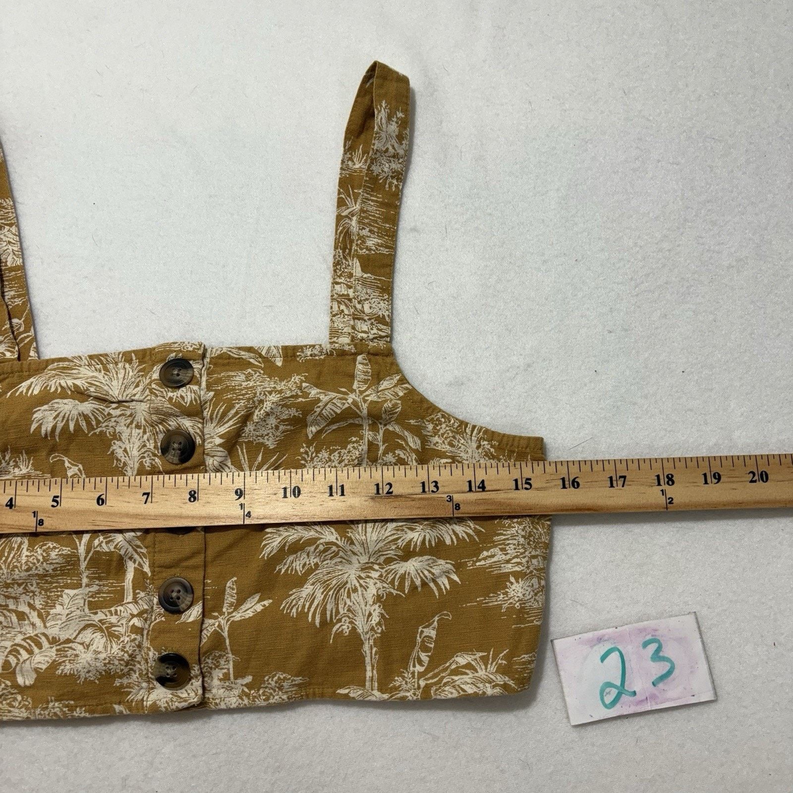 American Eagle Outfitters American Eagle Small Crop Top Tank Palm Tree Floral Button Size S / US 4 / IT 40 - 8 Thumbnail