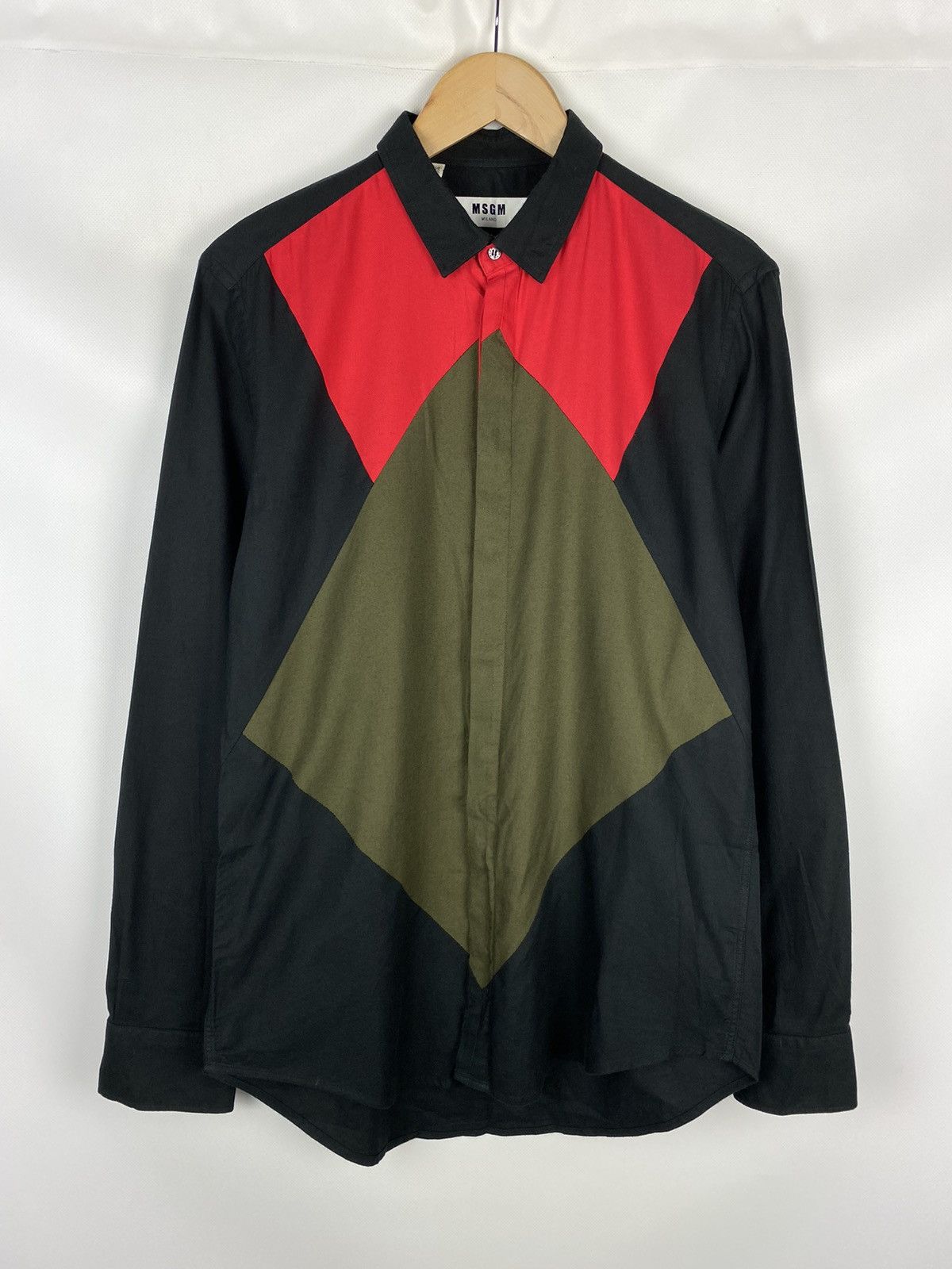 MSGM MSGM men’s long sleeve geometric pattern button up shirt Size US M / EU 48-50 / 2 - 1 Thumbnail