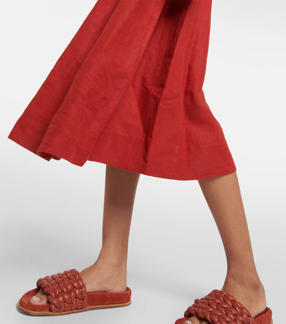 Chloe o1y0825 Midi Dress in Red Size S / US 4 / IT 40 - 3 Thumbnail