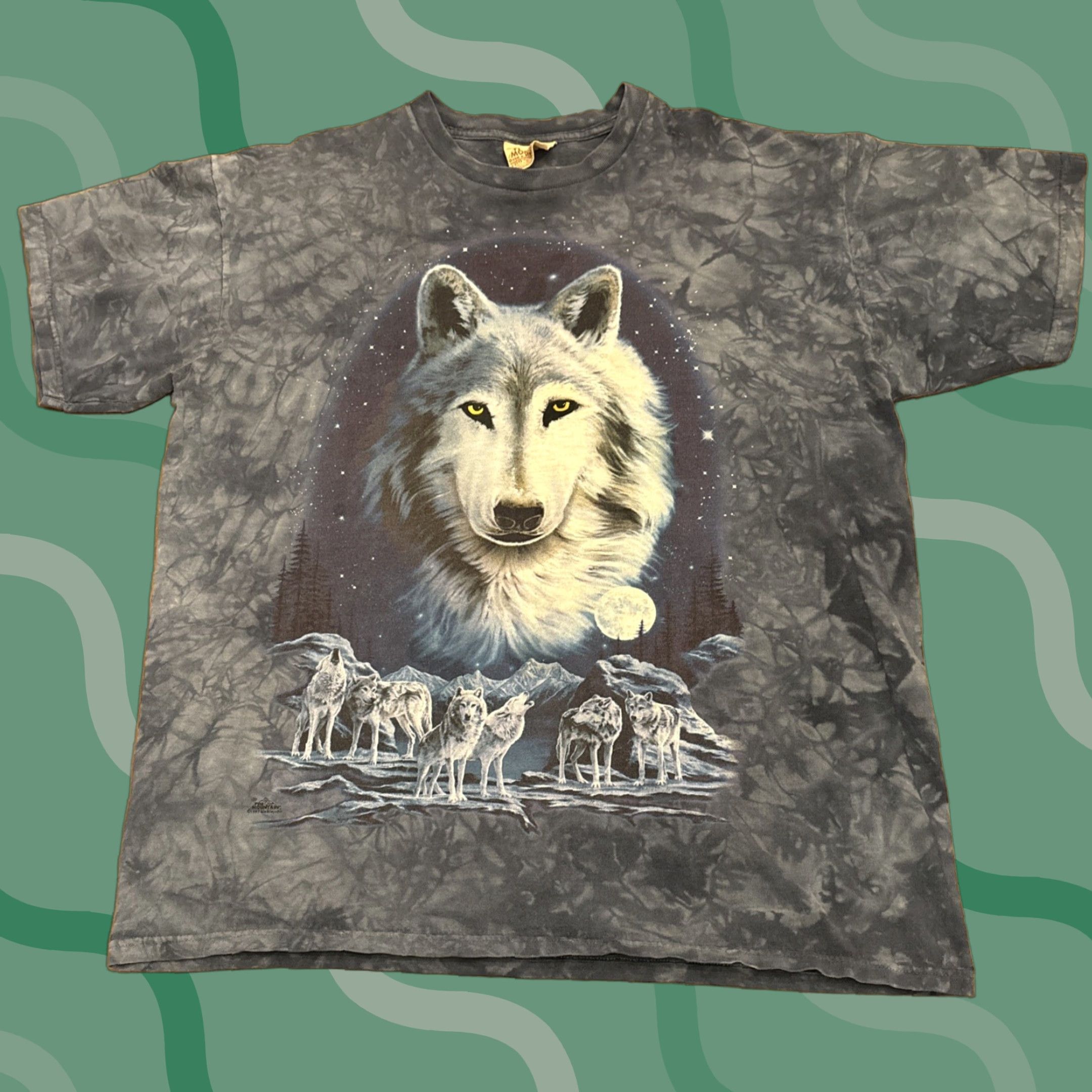 The Mountain VINTAGE The Mountain Wolf Moon 1997 Blue Tie Dye T Shirt L Mens EUC Size US L / EU 52-54 / 3 - 1 Thumbnail