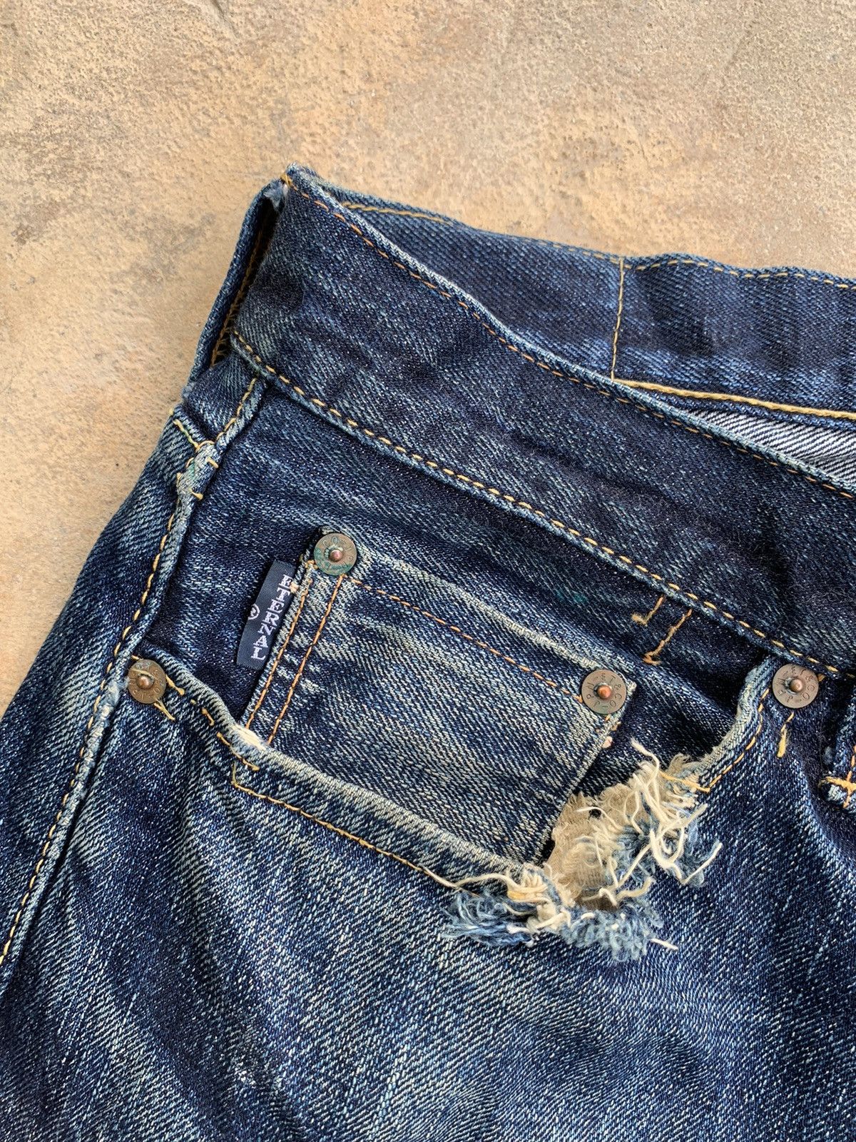 Vintage Eternal Selvedge Button Fly Distressed Denim