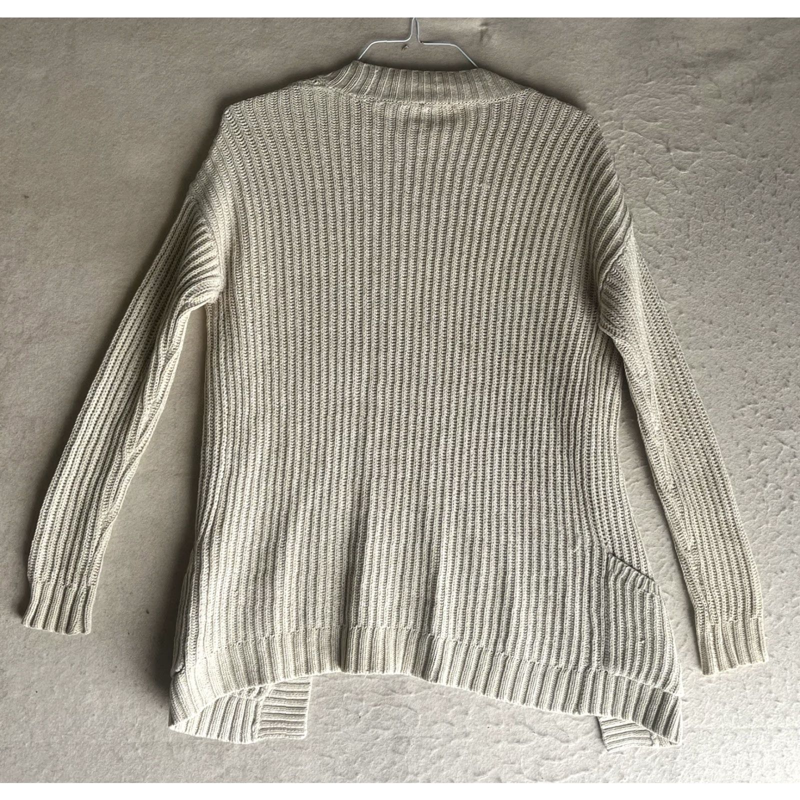 Express Express Womens Cardigan Open Front XSmall Tan Beige Knit Pocket Pockets Ivory Cotton Lightweight All Seasons Sweater Woman size XS Size XS / US 0-2 / IT 36-38 - 2 Thumbnail