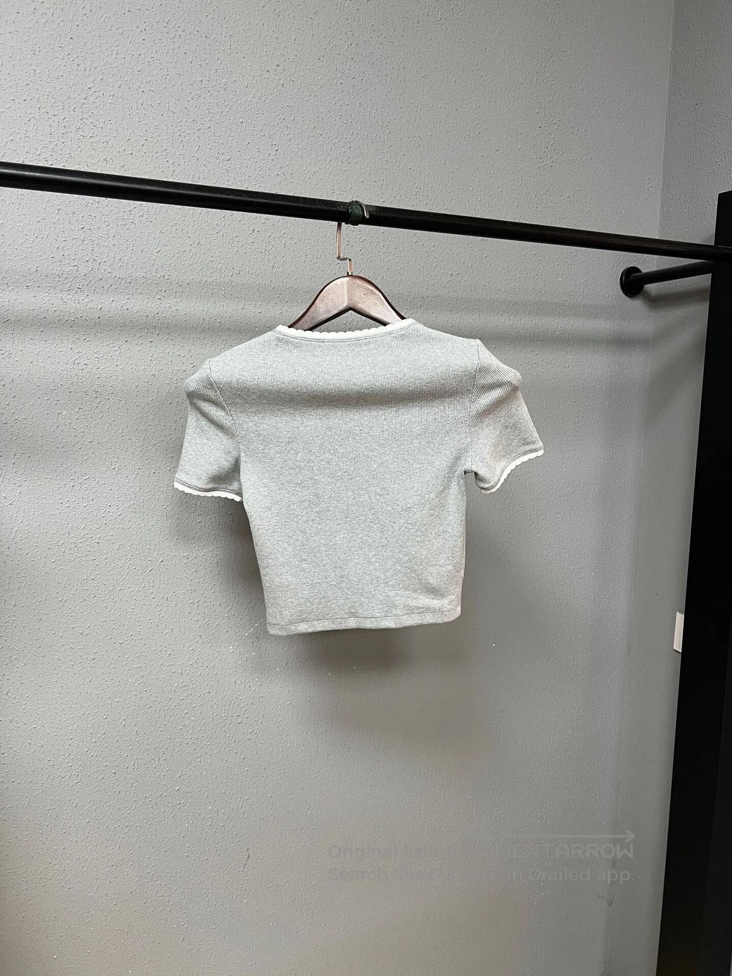 Miu Miu gray lace knitted short sleeve top. Size XS / US 0-2 / IT 36-38 - 2 Thumbnail