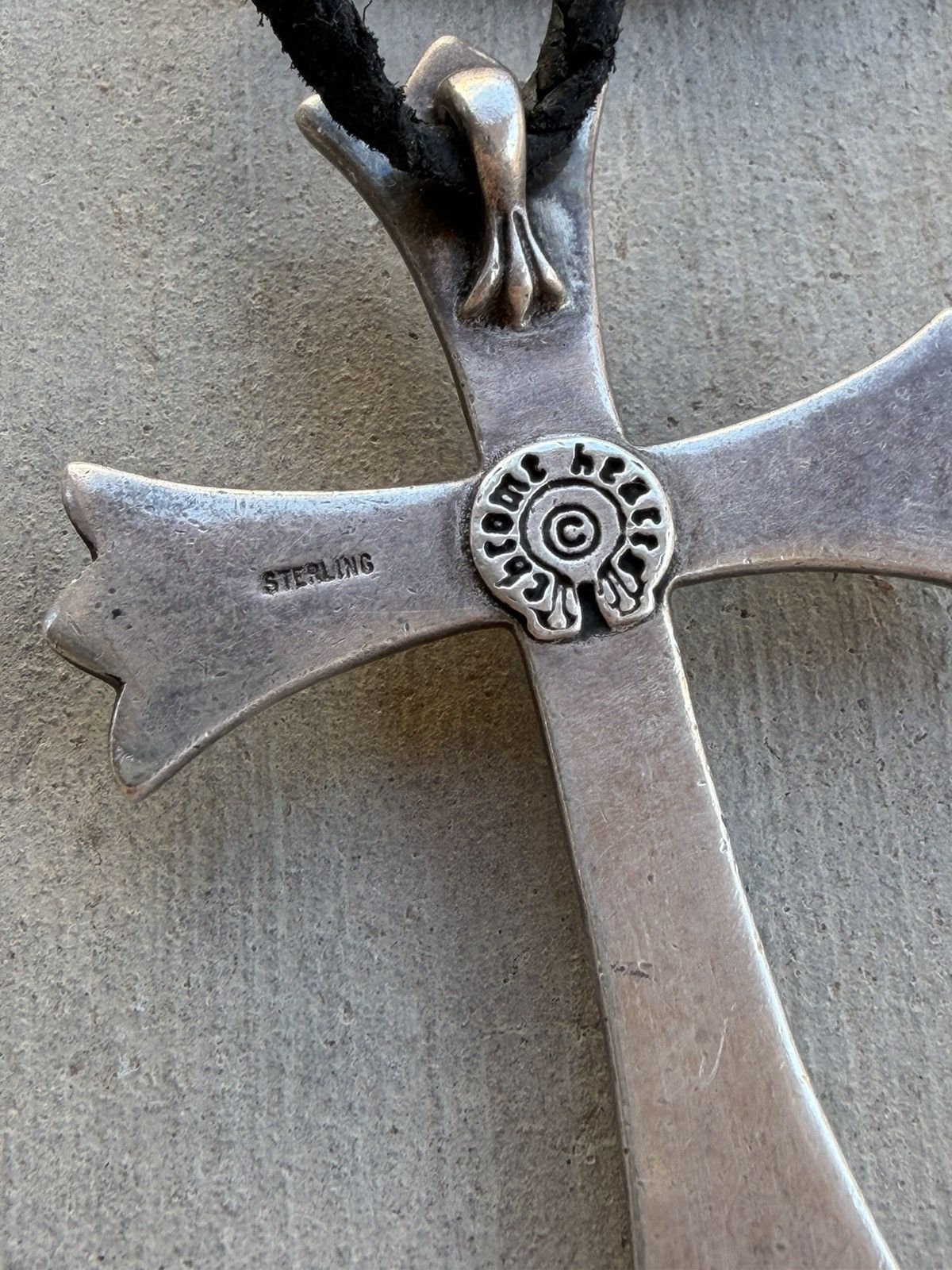 Chrome Hearts Chrome Hearts Large Cross Pendant w/ Braided Leather Chain Size ONE SIZE - 7 Thumbnail