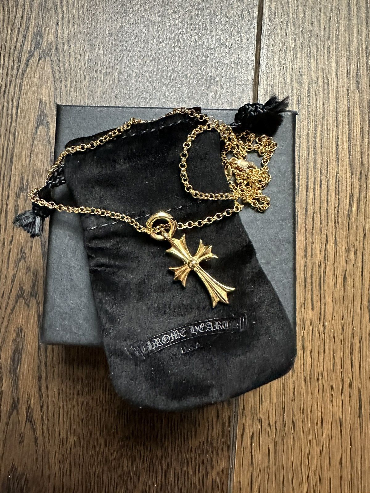 Chrome Hearts Iconic 22KT Tiny CH Cross and Roll Chain Size ONE SIZE - 9 Thumbnail