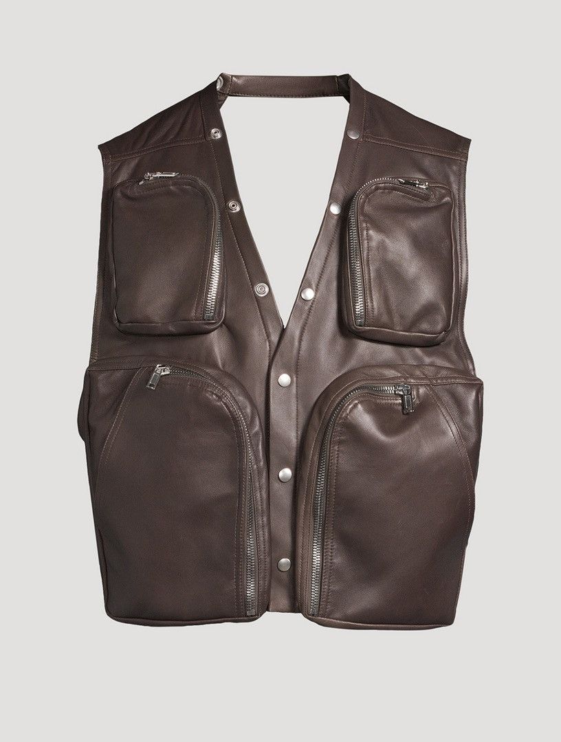 Rick Owens Rick Owens Concordians Leather Cargo Vest Size US M / EU 48-50 / 2 - 1 Thumbnail