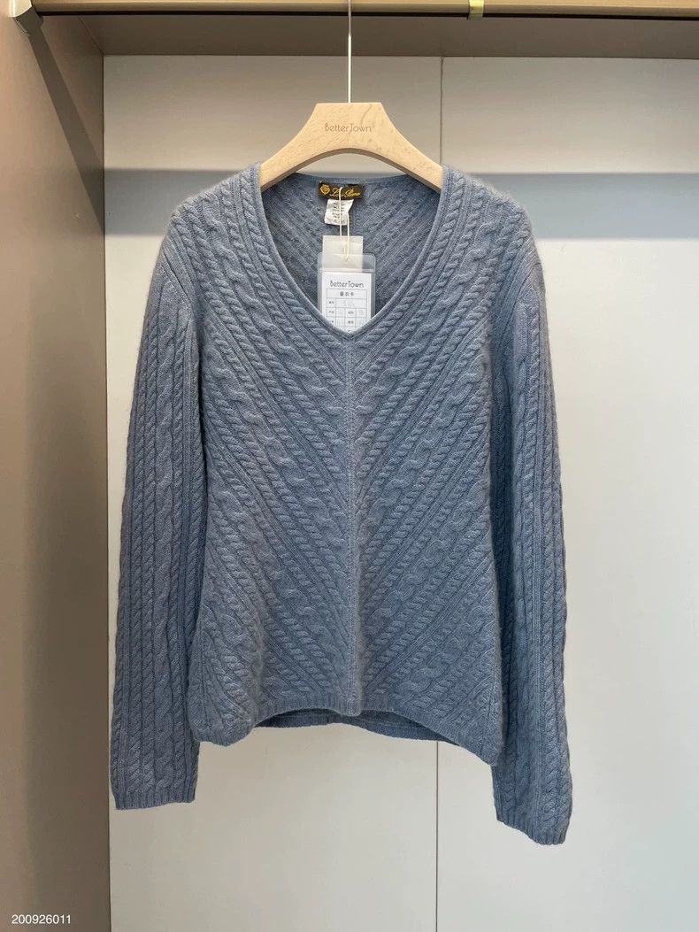 Loro Piana LORO PIANA Smog blue and light blue cashmere sweater Size M / US 6-8 / IT 42-44 - 1 Thumbnail