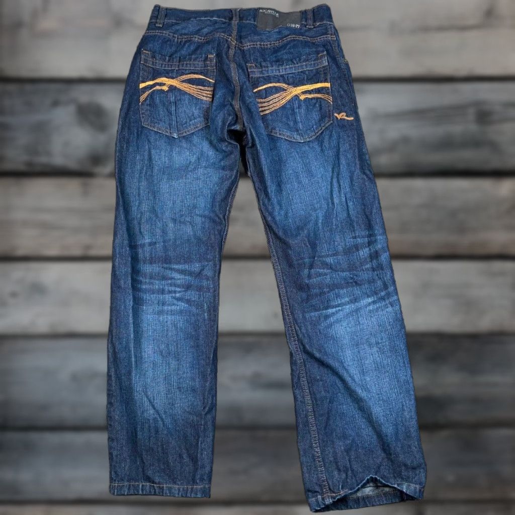 Rocawear VINTAGE Rocawear Straight Jeans Men 33 x 31 Dark Wash Hip Hop 90s Mens Jeans Regular Rise Mid Size US 33 - 1 Thumbnail