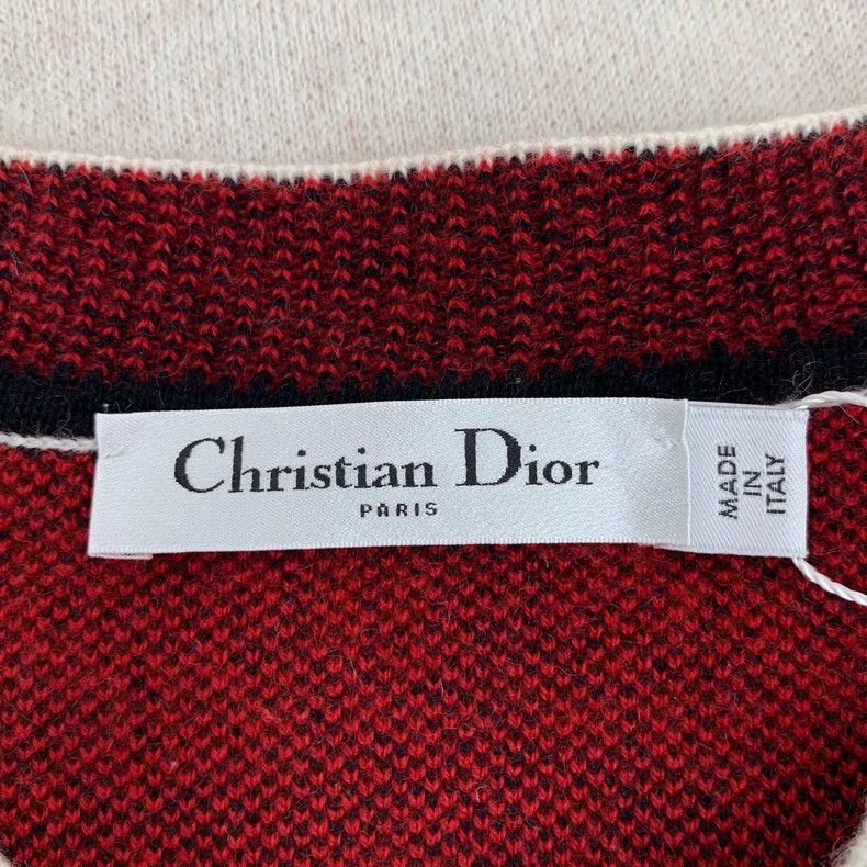 Dior Dior Apricot striped love letter inlaid cashmere round-nec Size XS / US 0-2 / IT 36-38 - 5 Thumbnail