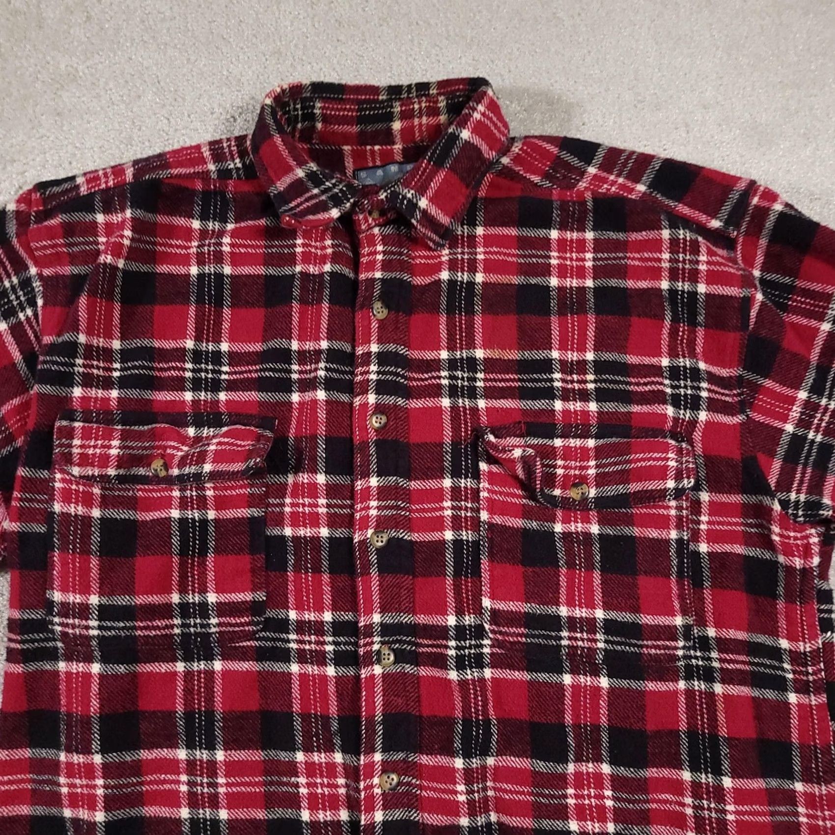 Vintage Sandy River Shirt Mens XL Red Black Plaid Flannel Button Up Long Sleeve Workwear Size US XL / EU 56 / 4 - 4 Thumbnail