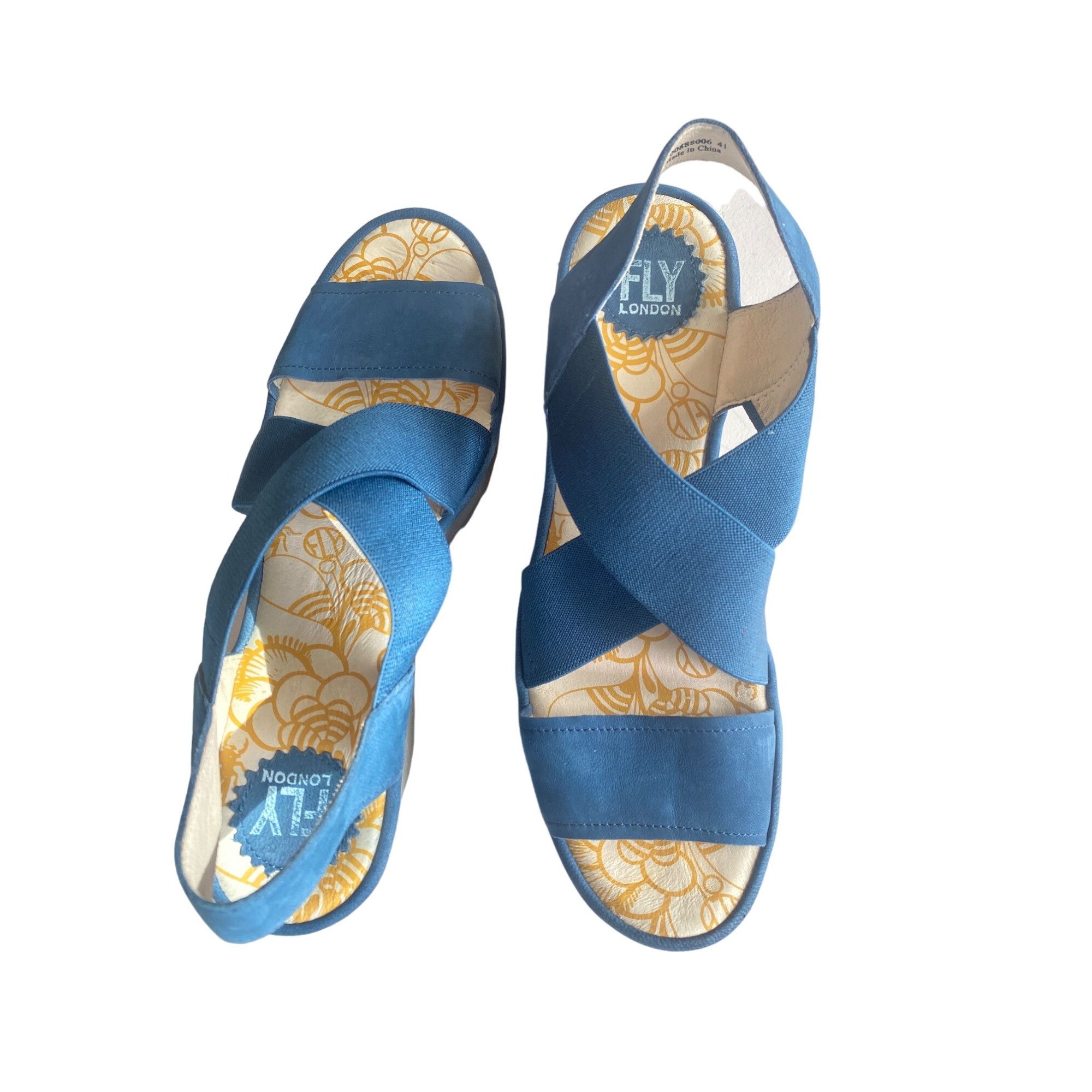 Fly London Fly London Women's Yaji Wedge Sandal Blue Women's 41 US 10 Size US 10 / IT 40 - 10 Thumbnail