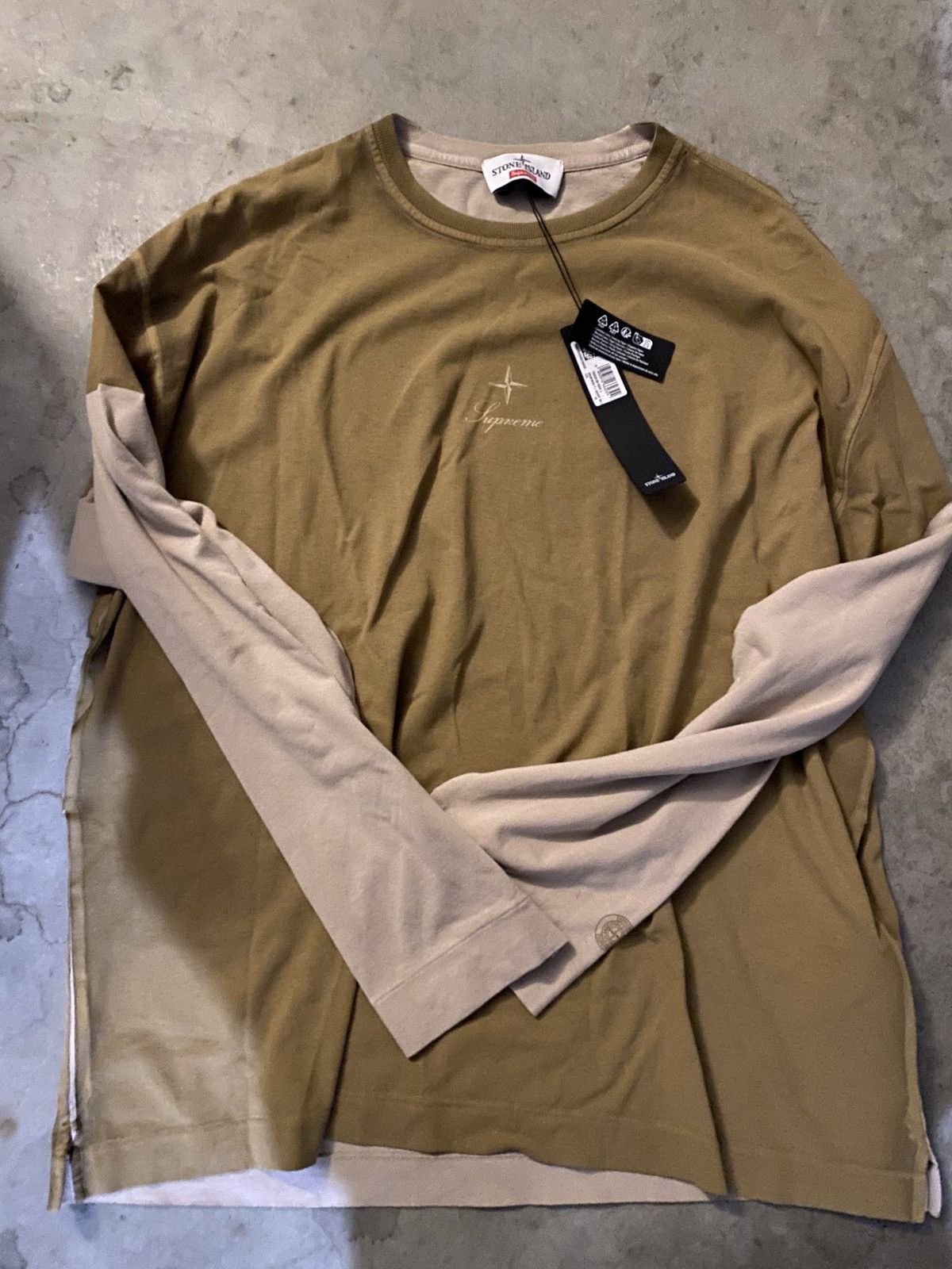 Stone Island × Supreme Supreme Stone Island L/S Top Tan | Grailed