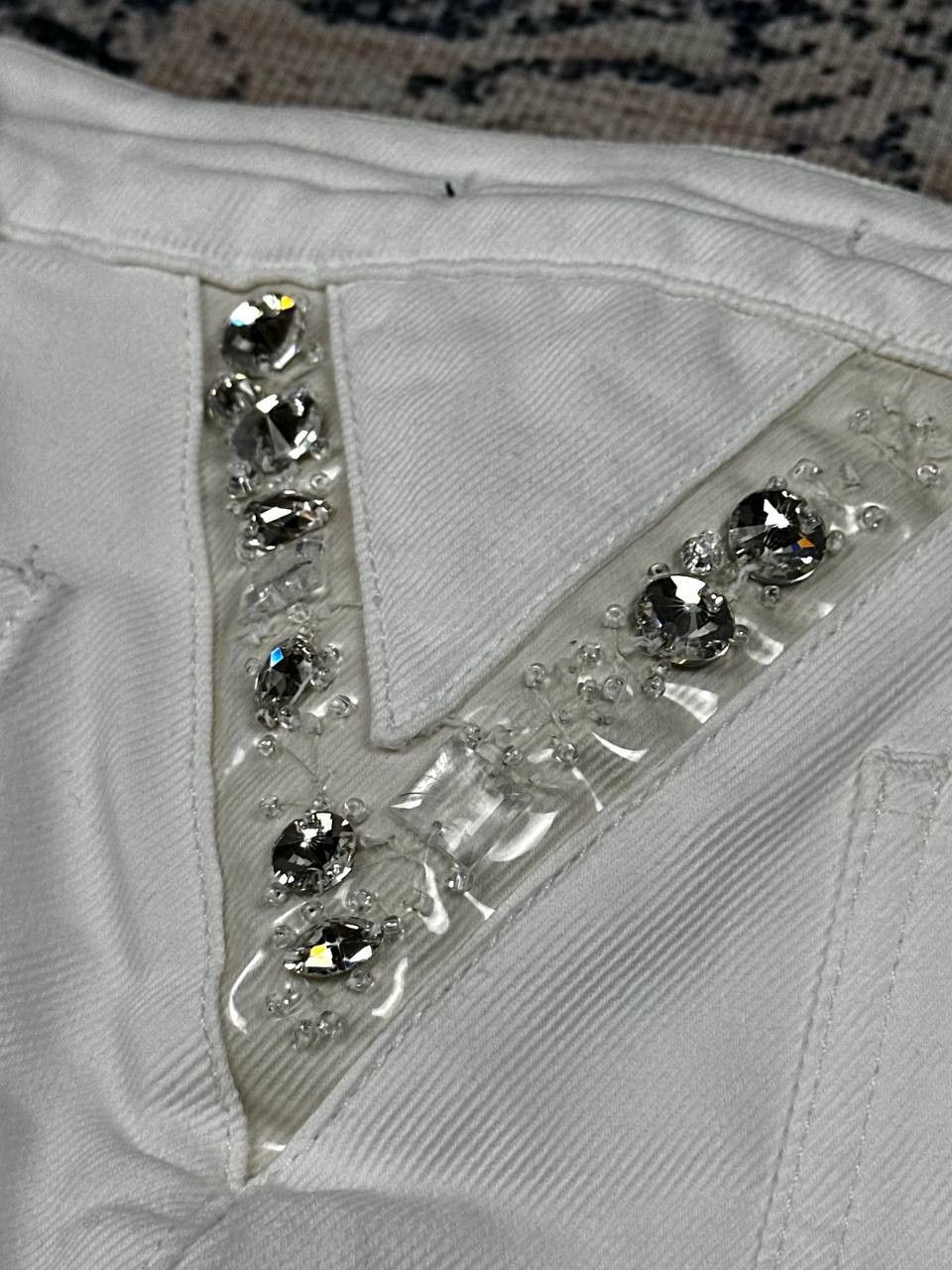 Versace Versace Summer White Denim Y2K Mini Skirt Size 25" / US 0 / IT 36 - 16 Thumbnail