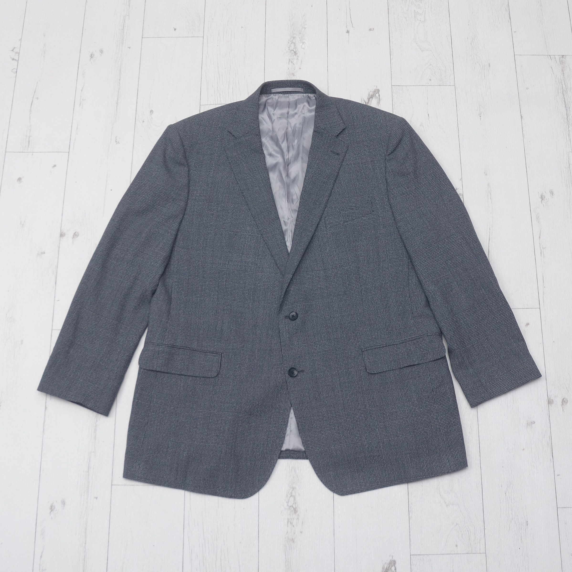 Ermenegildo Zegna Ermenegildo Zegna Tailored Fit Blazer size 58 Gray Check Size 54R - 1 Thumbnail