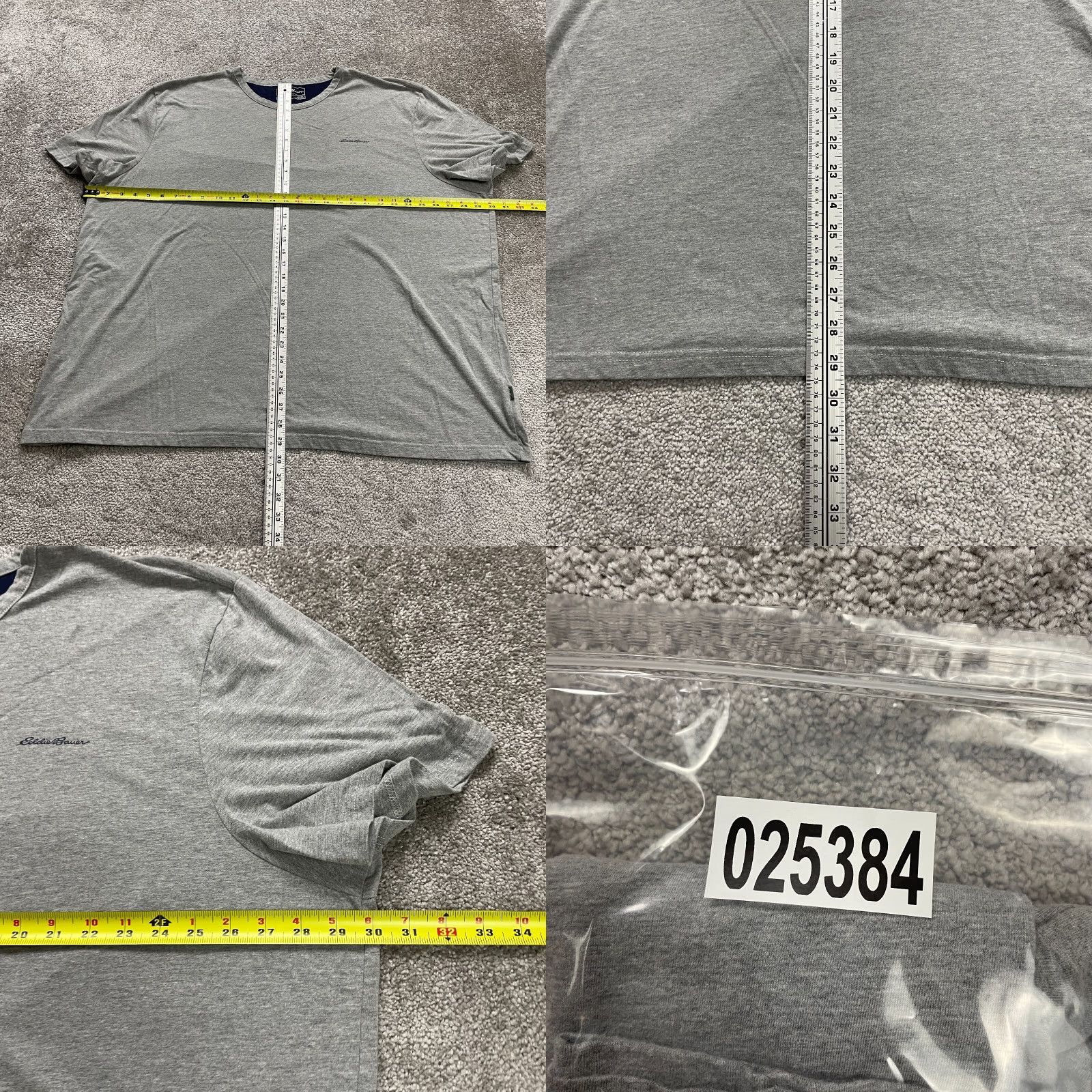 Eddie Bauer Eddie Bauer T-Shirt Mens 4XL Gray Solid Crew Neck Short Sleeve Casual Tee Size US XXL / EU 58 / 5 - 8 Thumbnail