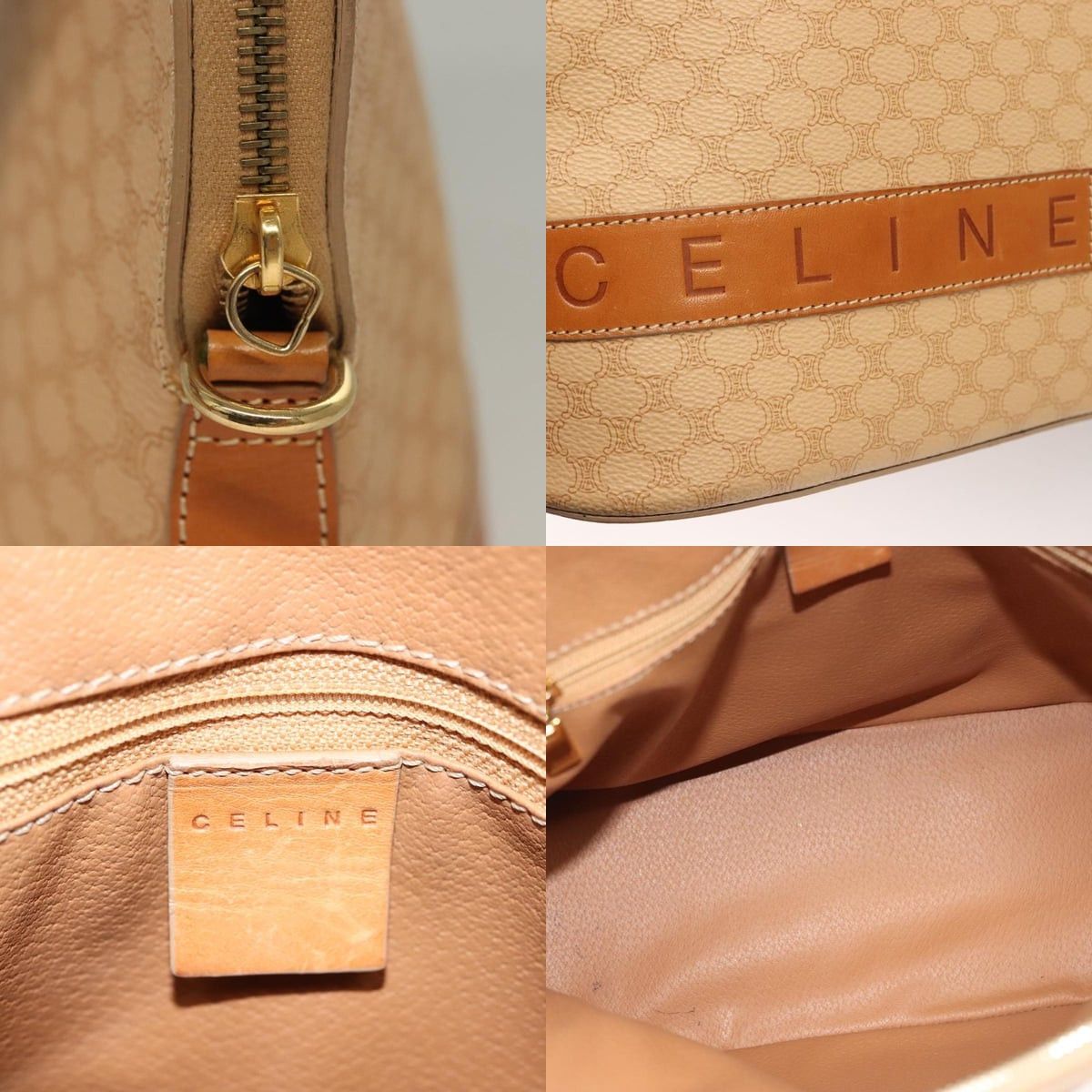 Celine CELINE Macadam Canvas Hand Bag Pvc Leather Beige Size ONE SIZE - 11 Thumbnail