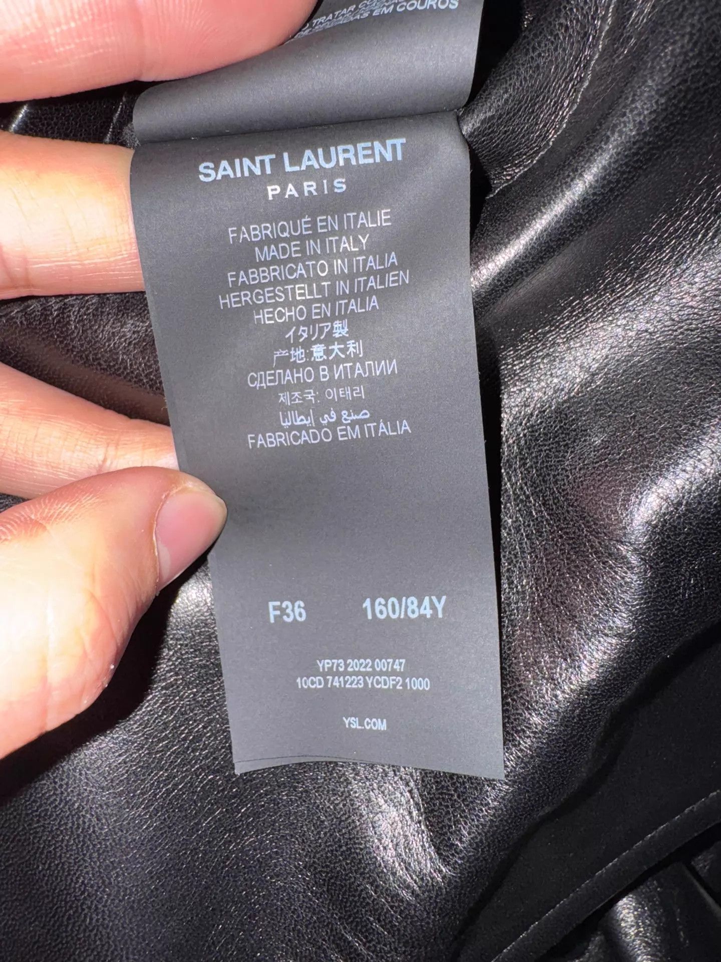 Saint Laurent Paris SAINT LAURENT 23 Runway short lamb jacket 36 black Size XS / US 0-2 / IT 36-38 - 7 Thumbnail