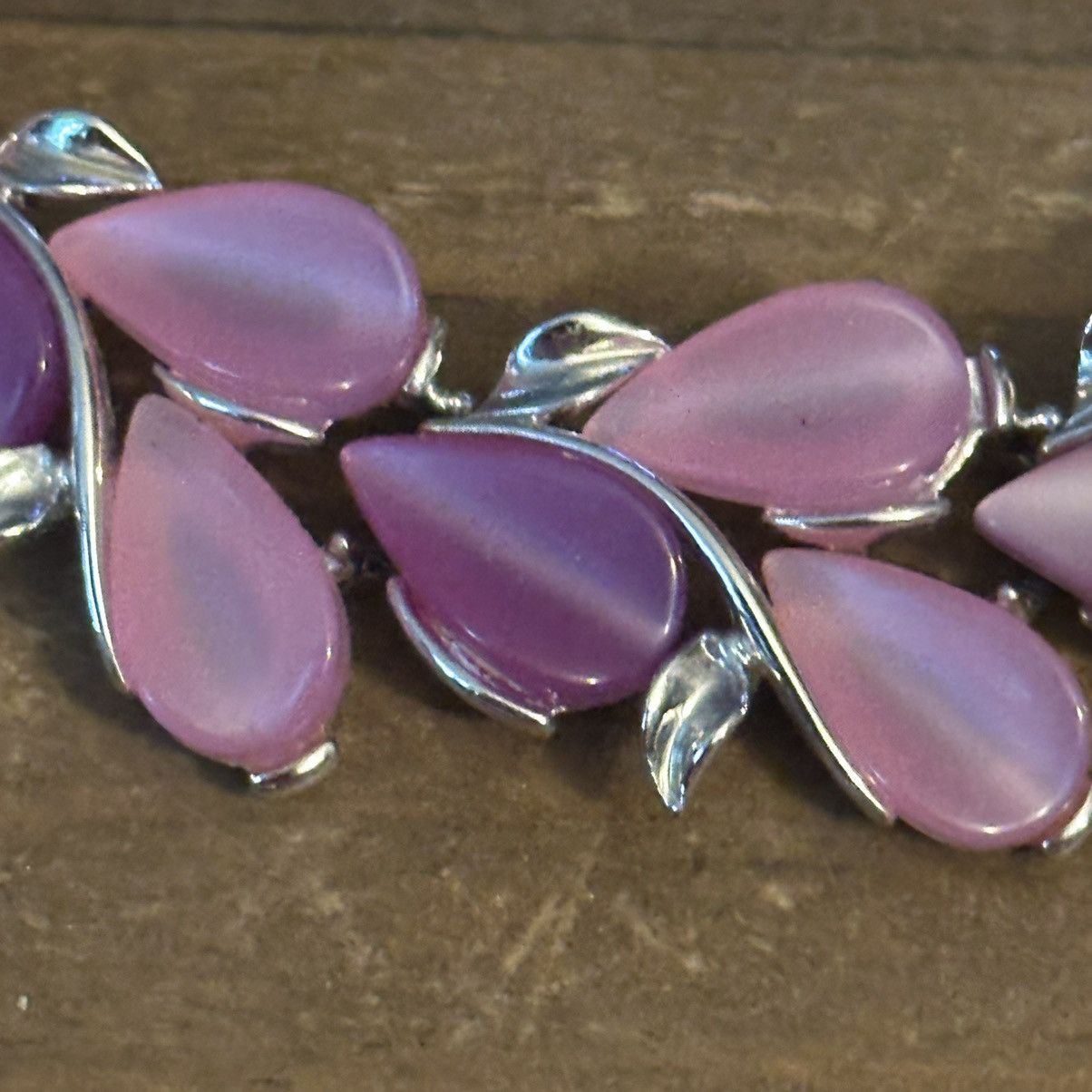 Vintage Vintage pink and purple thermoset necklace and bracelet set Size ONE SIZE - 3 Thumbnail