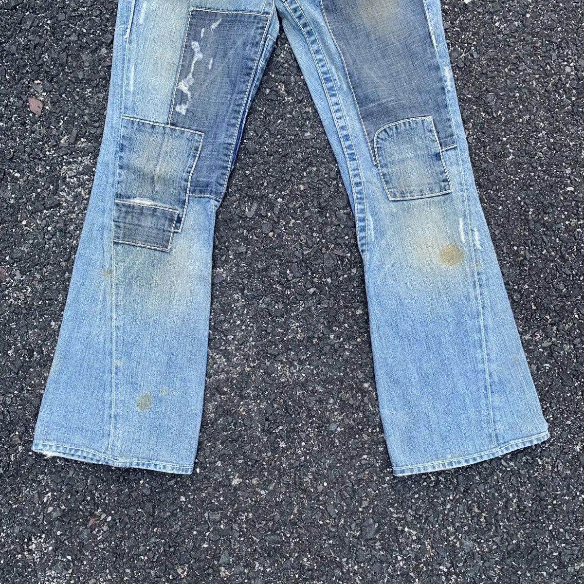Vintage 💥 STEALS 💥 True Religion Jeans Patch Row Flare Denim Pants Size US 26 / EU 42 - 3 Thumbnail