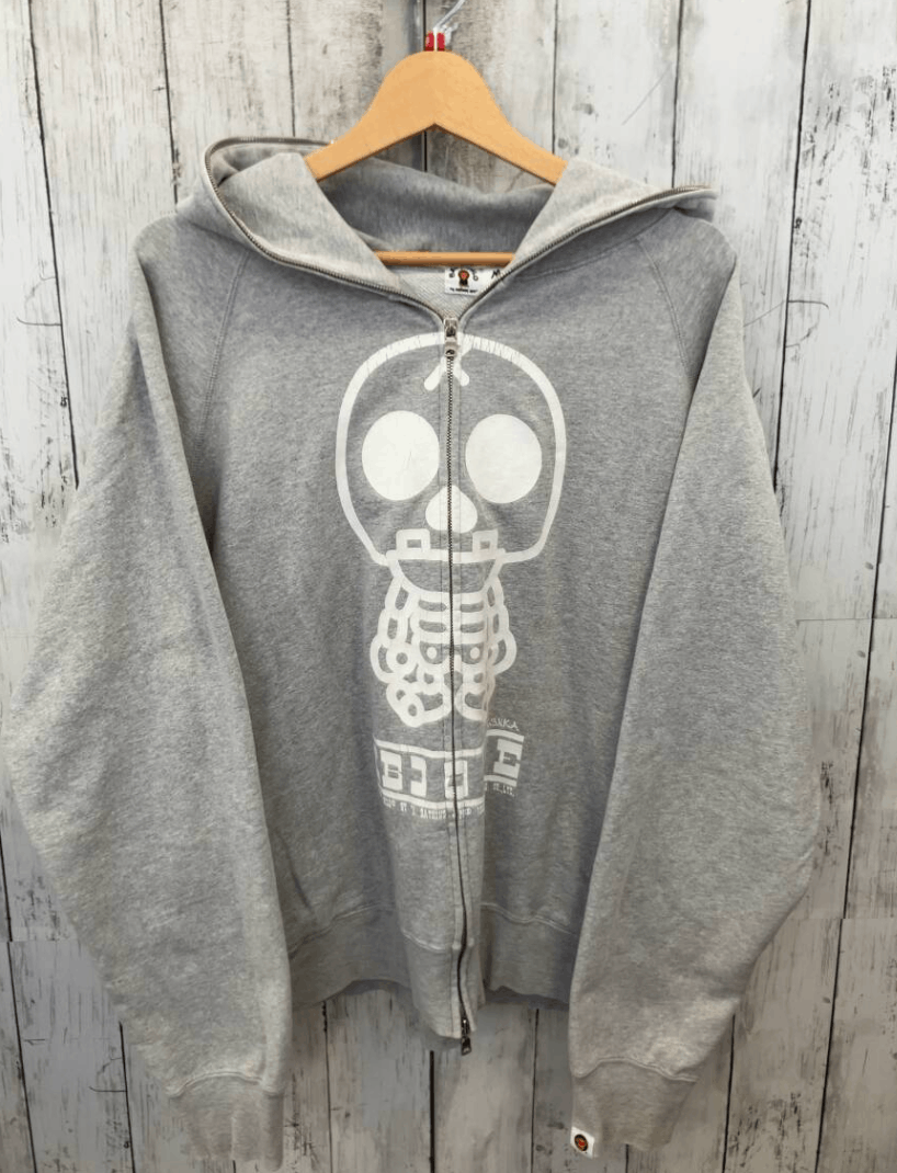 Bape OG Bape Gray Milo Bone Friends Zip Hoodie Size US M / EU 48-50 / 2 - 1 Thumbnail