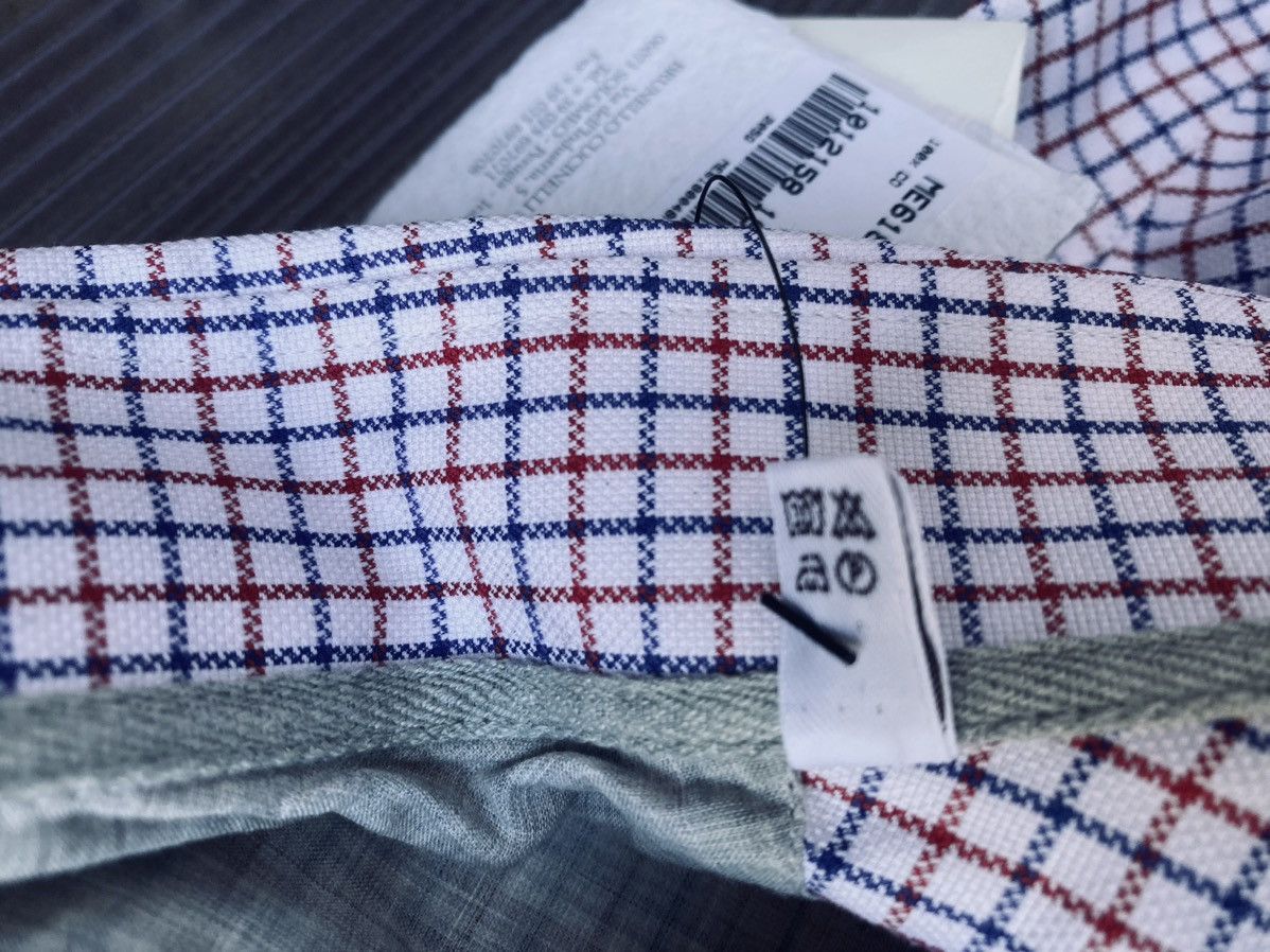 Brunello Cucinelli Brunello Cucinelli 🇮🇹 Red/White/Blue Check Dress Shirt XL NWT Size US XL / EU 56 / 4 - 6 Thumbnail