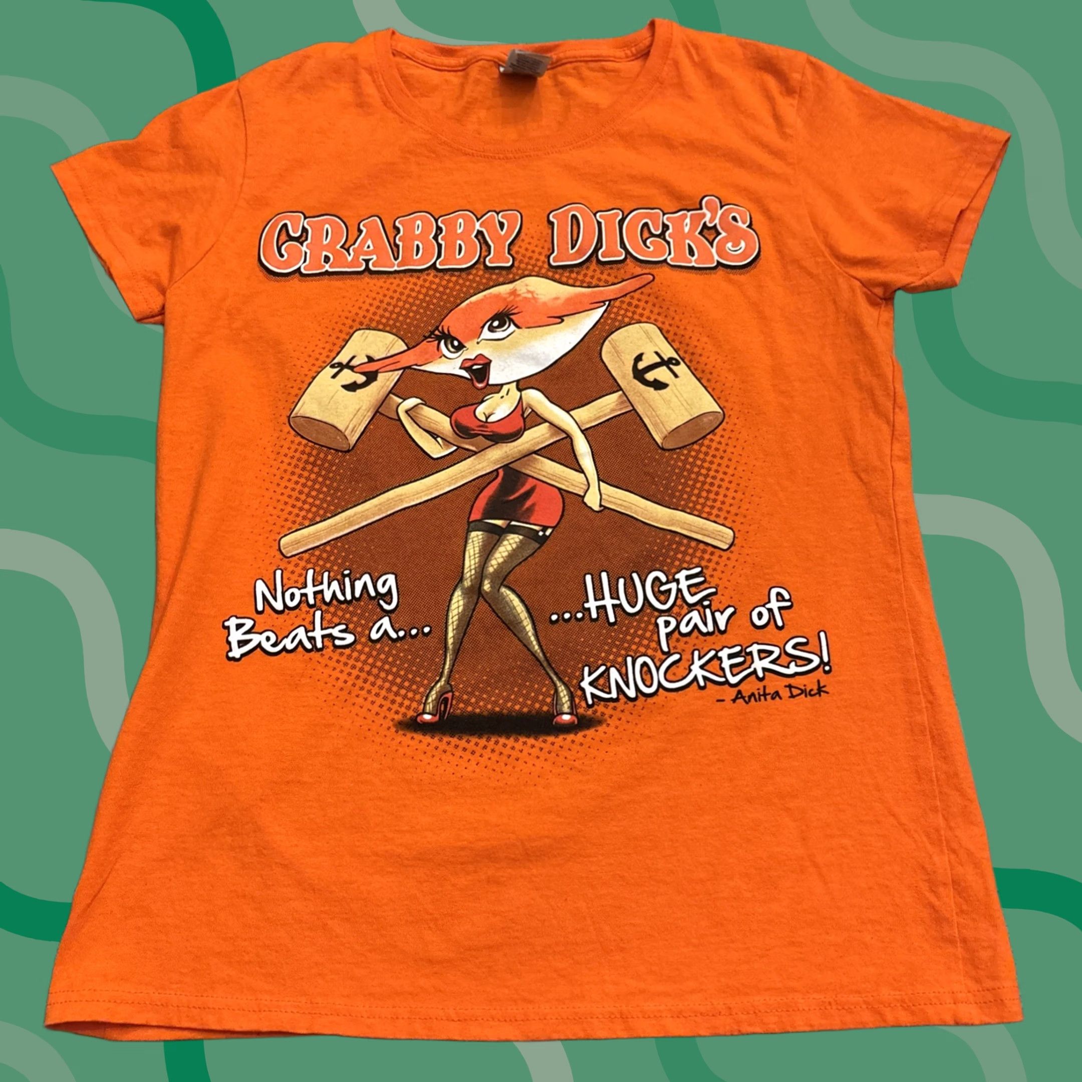 Gildan Anita Dick Crabby Dicks Rehoboth Beach Ladies T Shirt Size M Orange Summer Women Size M / US 6-8 / IT 42-44 - 1 Thumbnail