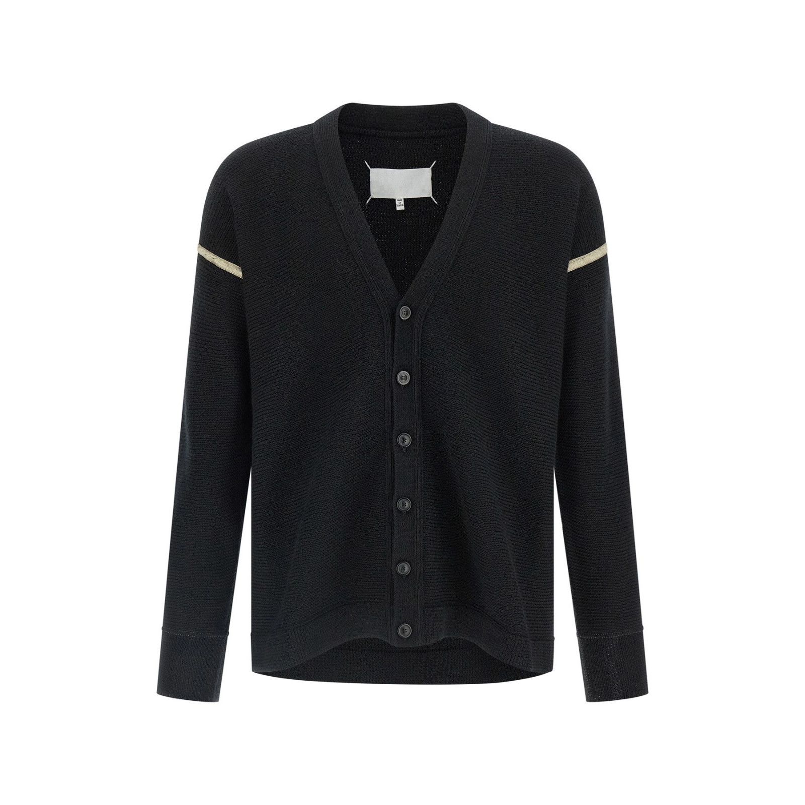 Maison Margiela MAISON MARGIELA Black Wool Patch Cardigan New & Authentic (M Size US M / EU 48-50 / 2 - 1 Thumbnail