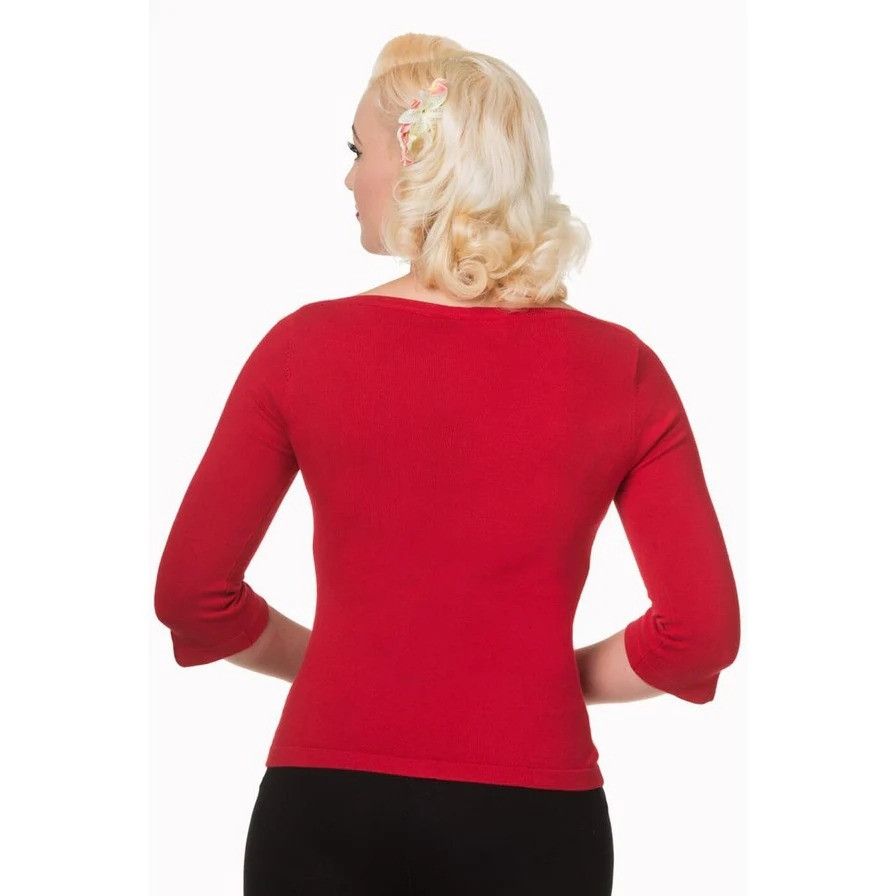 Other CCC Red Boat Neck Three Quarter Sleeve Top Soft Viscose Nylo Size S / US 4 / IT 40 - 5 Thumbnail
