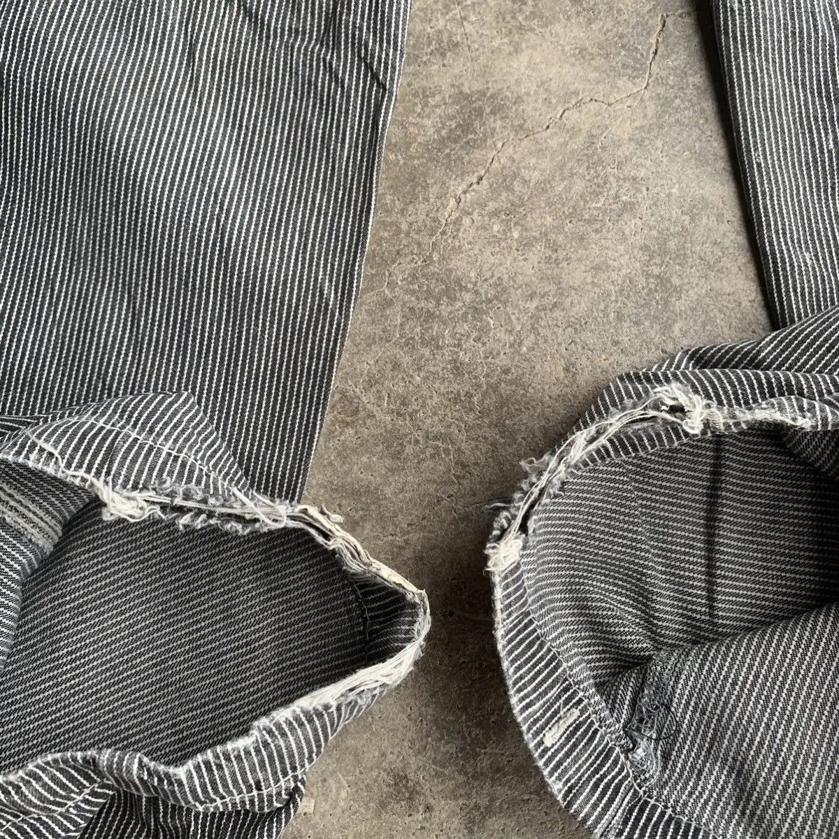 Dogtown × Japanese Brand × OVER THE STRiPES DISTRESSED! JAPANESE Hickory Work Wear Double Knee Pants Size US 34 / EU 50 - 20 Thumbnail