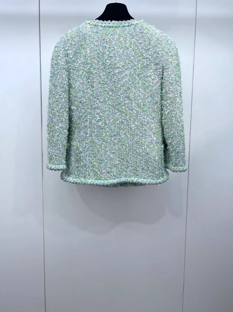 Chanel Chanel Classic silver thread broken green glitter jacket 25 Size XS / US 0-2 / IT 36-38 - 2 Thumbnail