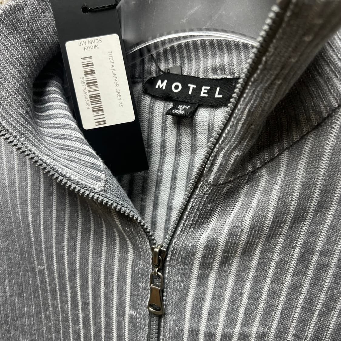 Other Motelrocks ribbed knit two-way zip-up gray Size XS / US 0-2 / IT 36-38 - 2 Thumbnail