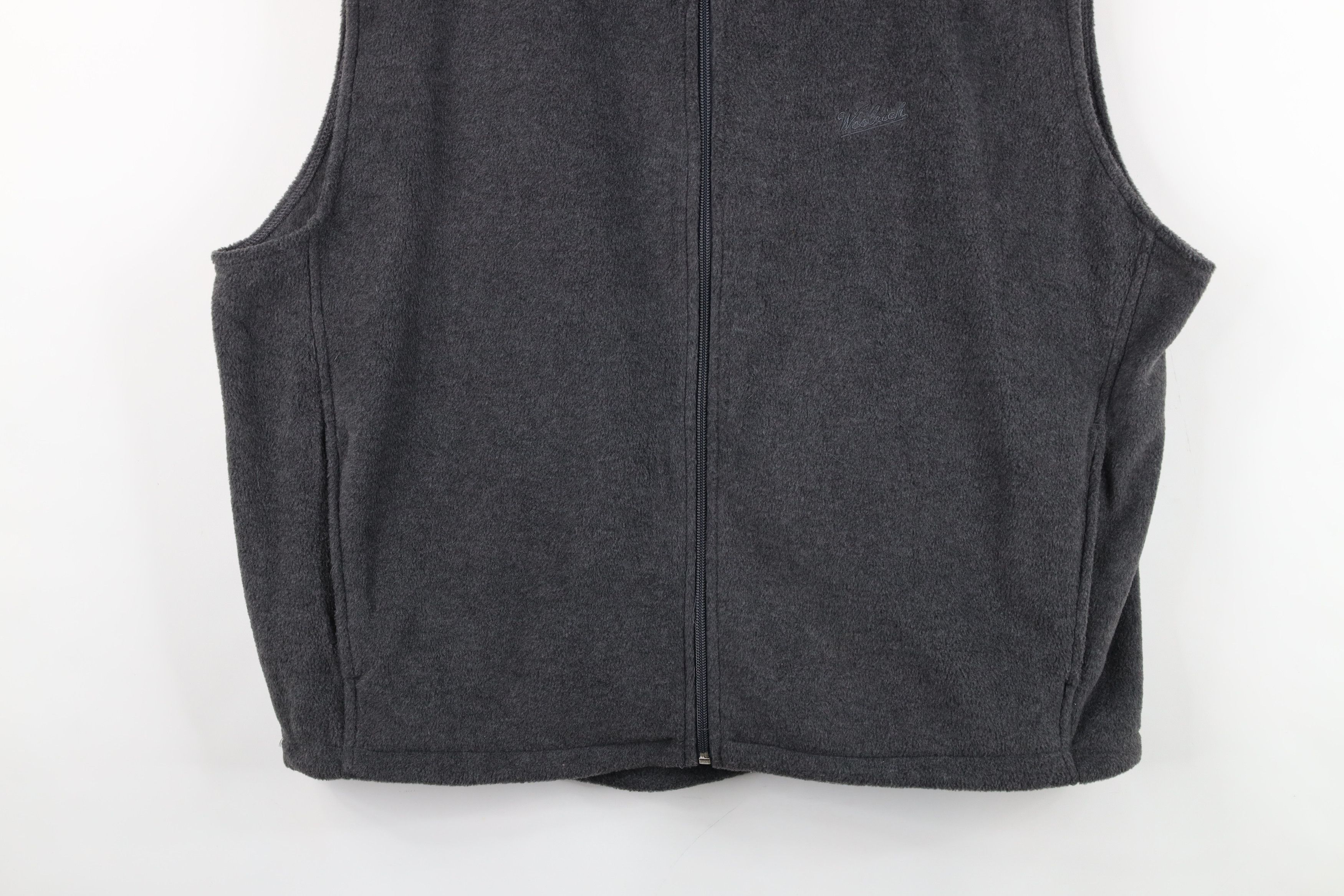 Woolrich Woolen Mills Vintage Woolrich Faded Spell Script Fleece Vest Jacket Gray Size US XL / EU 56 / 4 - 3 Thumbnail
